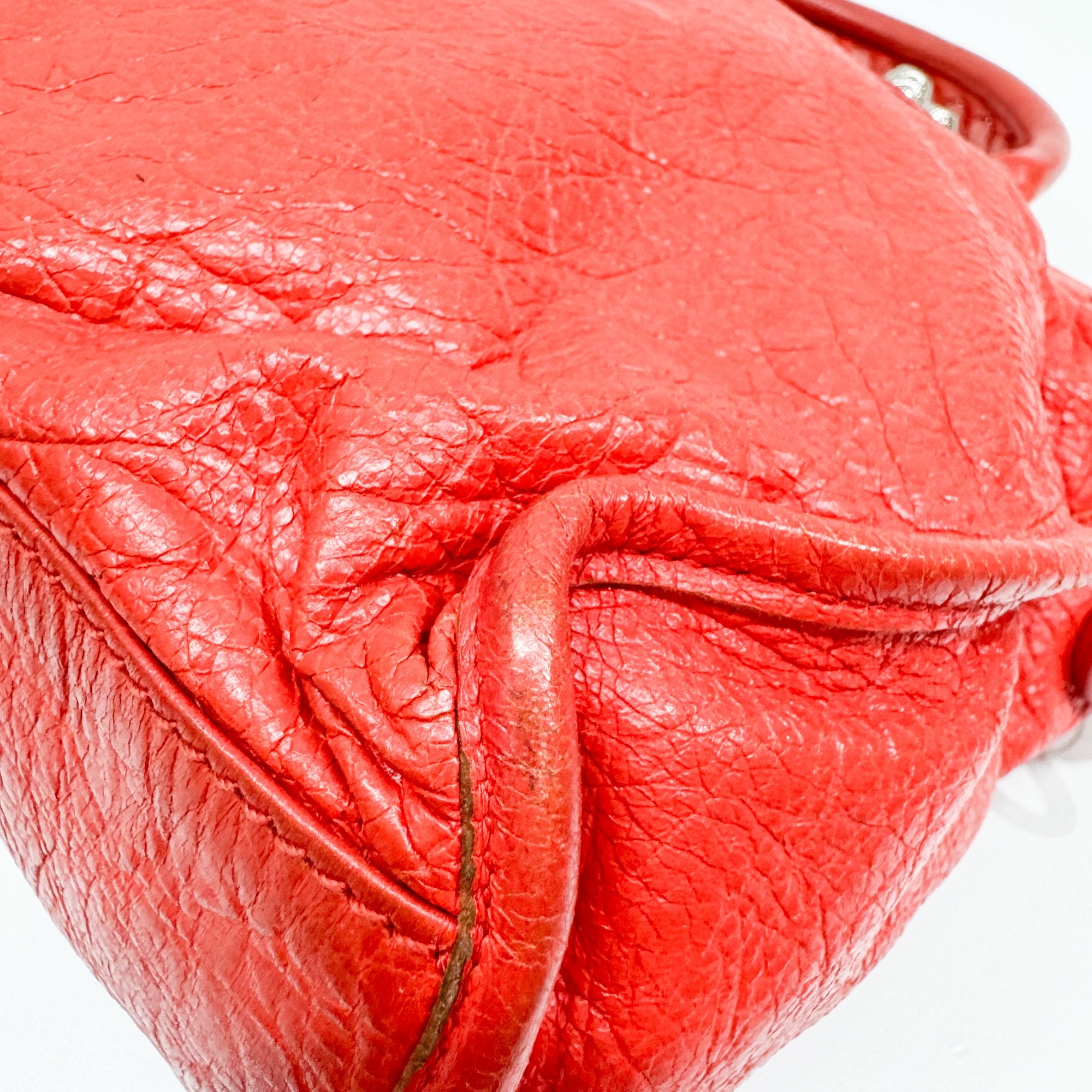 The City  Red Leather Two Way Bag