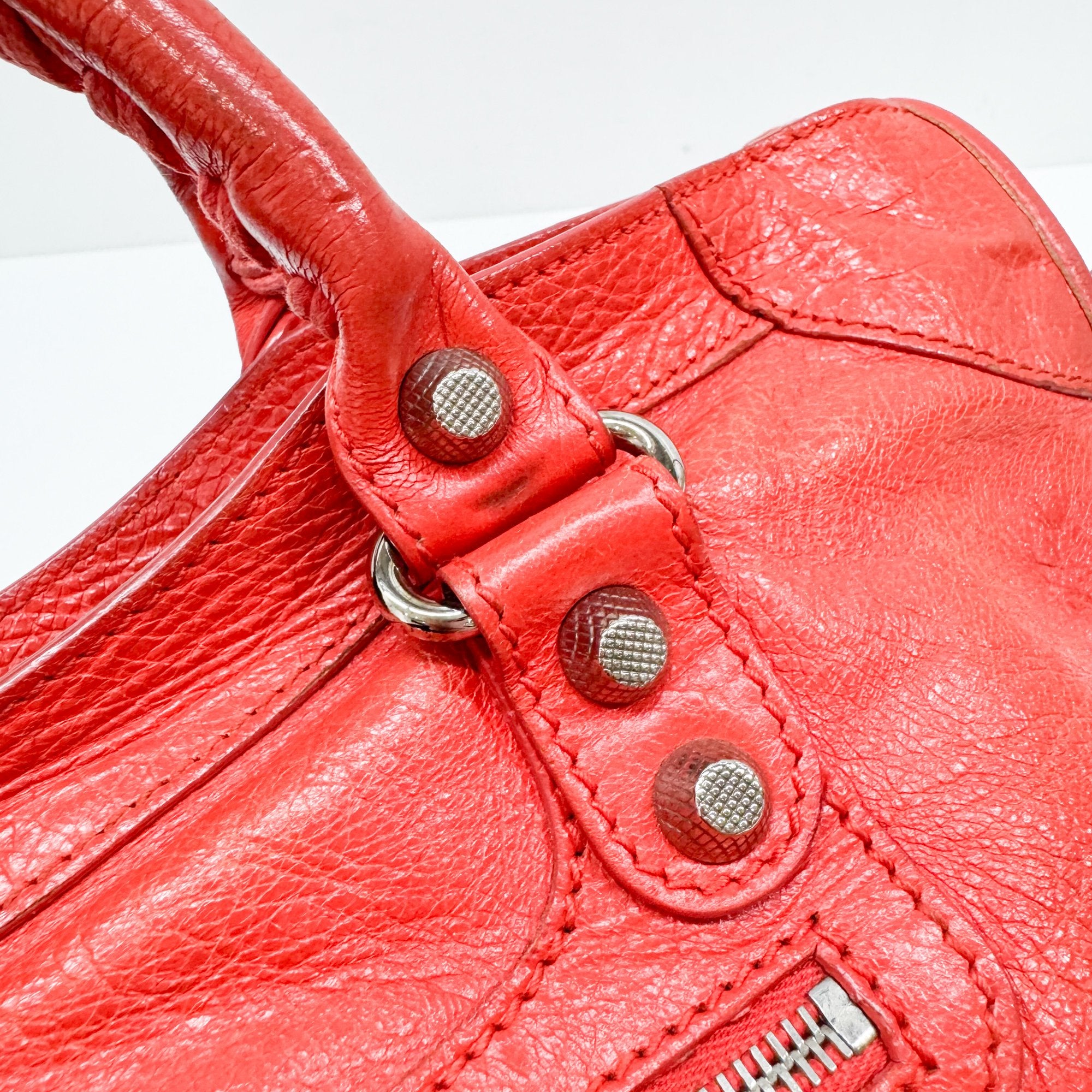 The City  Red Leather Two Way Bag