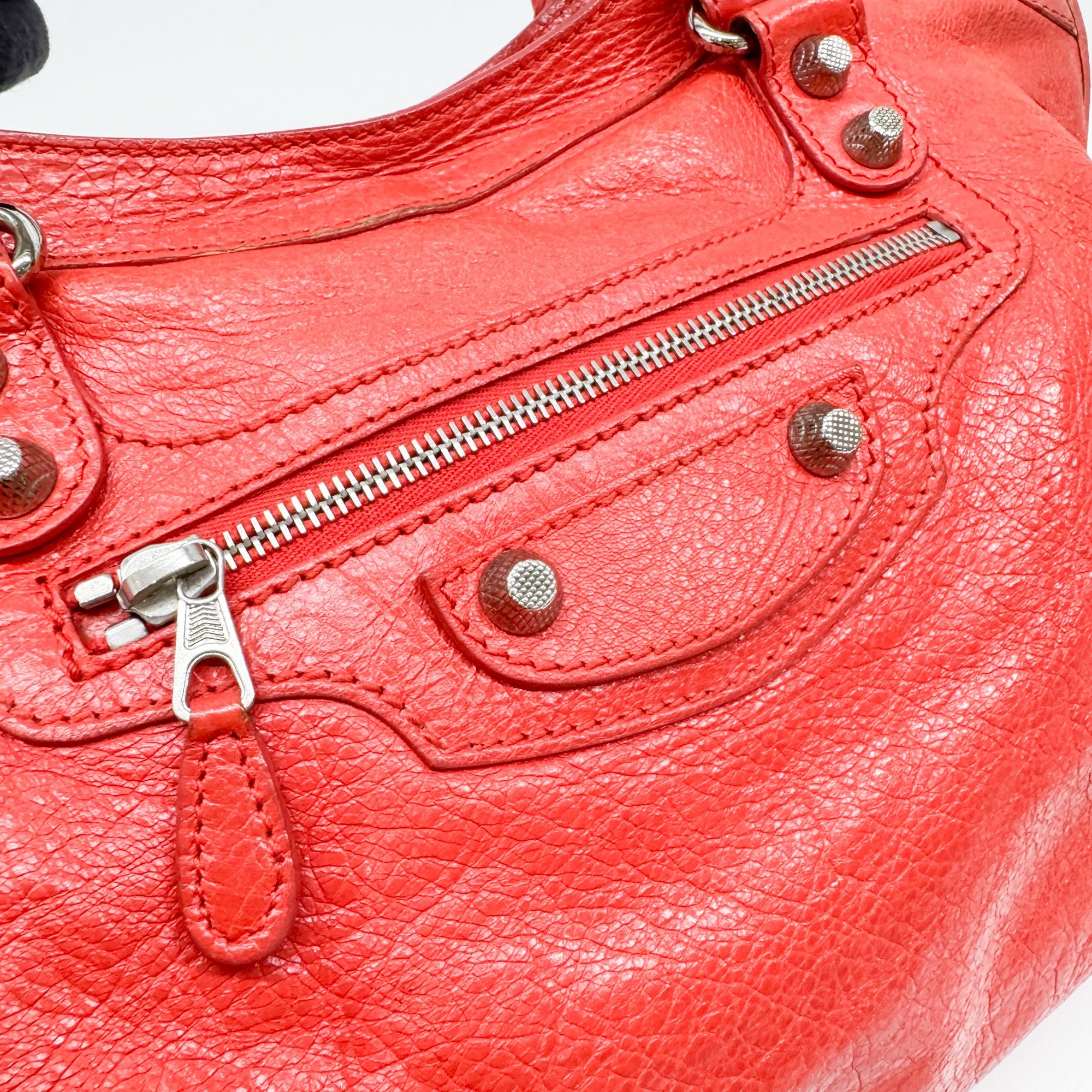 The City  Red Leather Two Way Bag