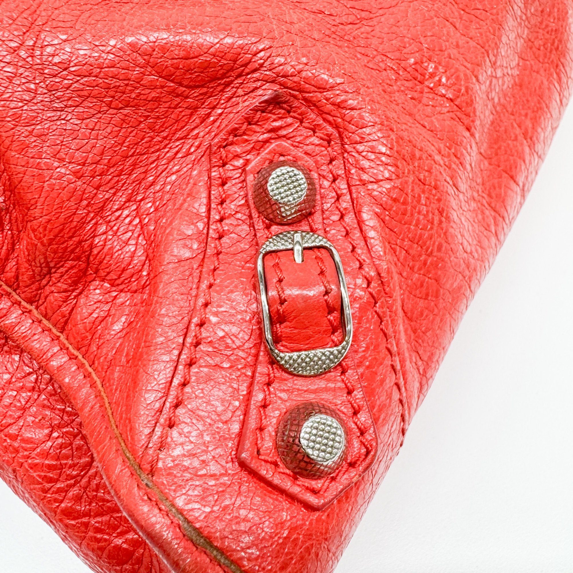 The City  Red Leather Two Way Bag