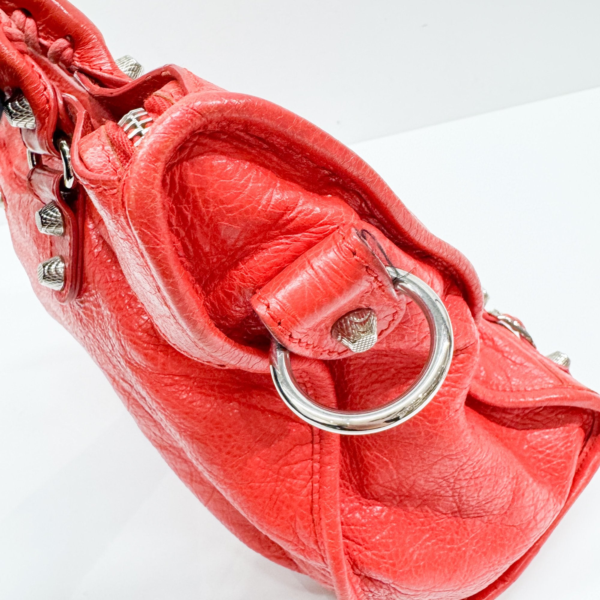 The City  Red Leather Two Way Bag