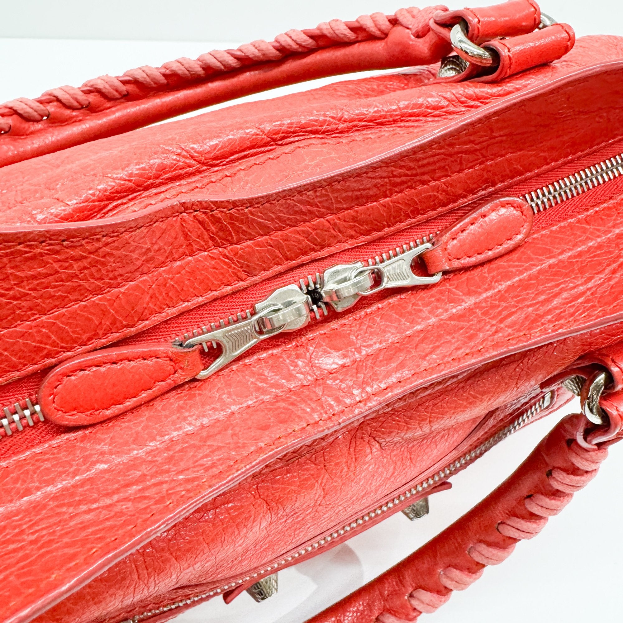 The City  Red Leather Two Way Bag