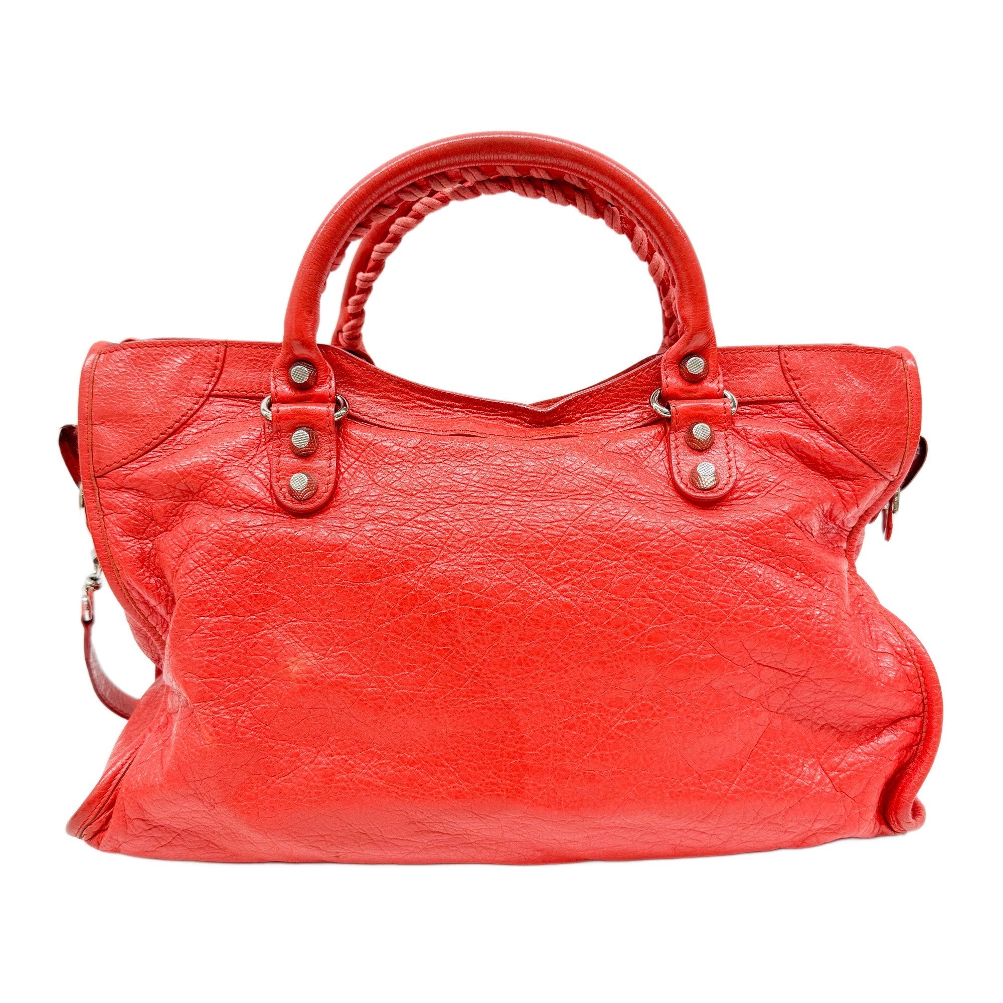 The City  Red Leather Two Way Bag
