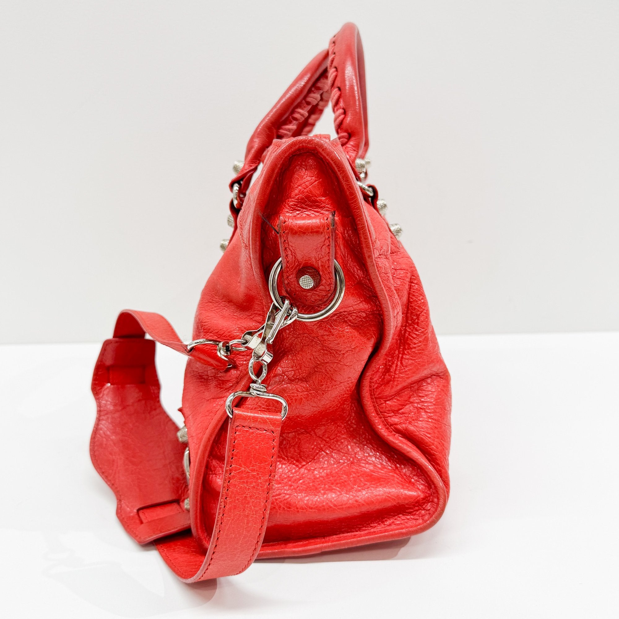 The City  Red Leather Two Way Bag