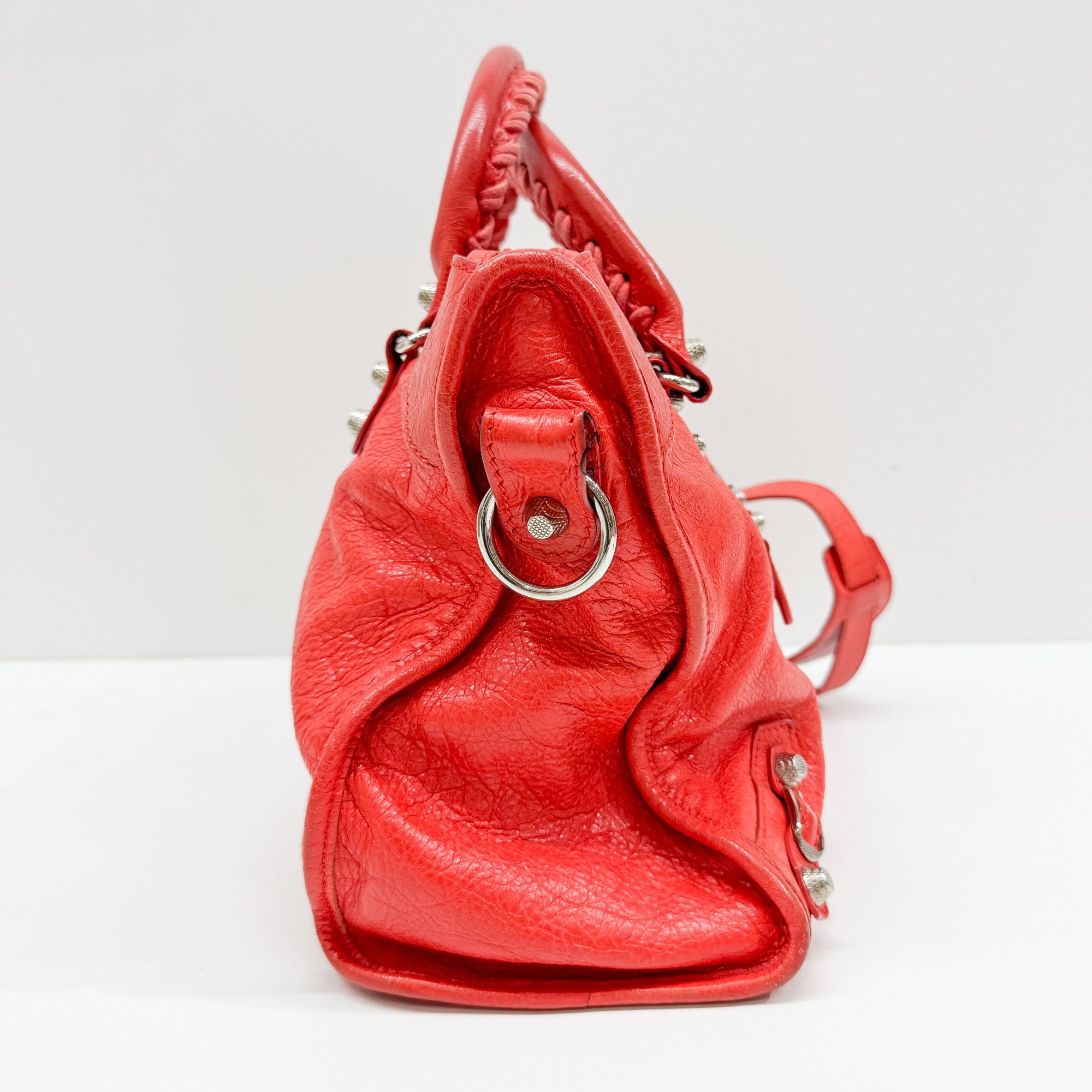 The City  Red Leather Two Way Bag