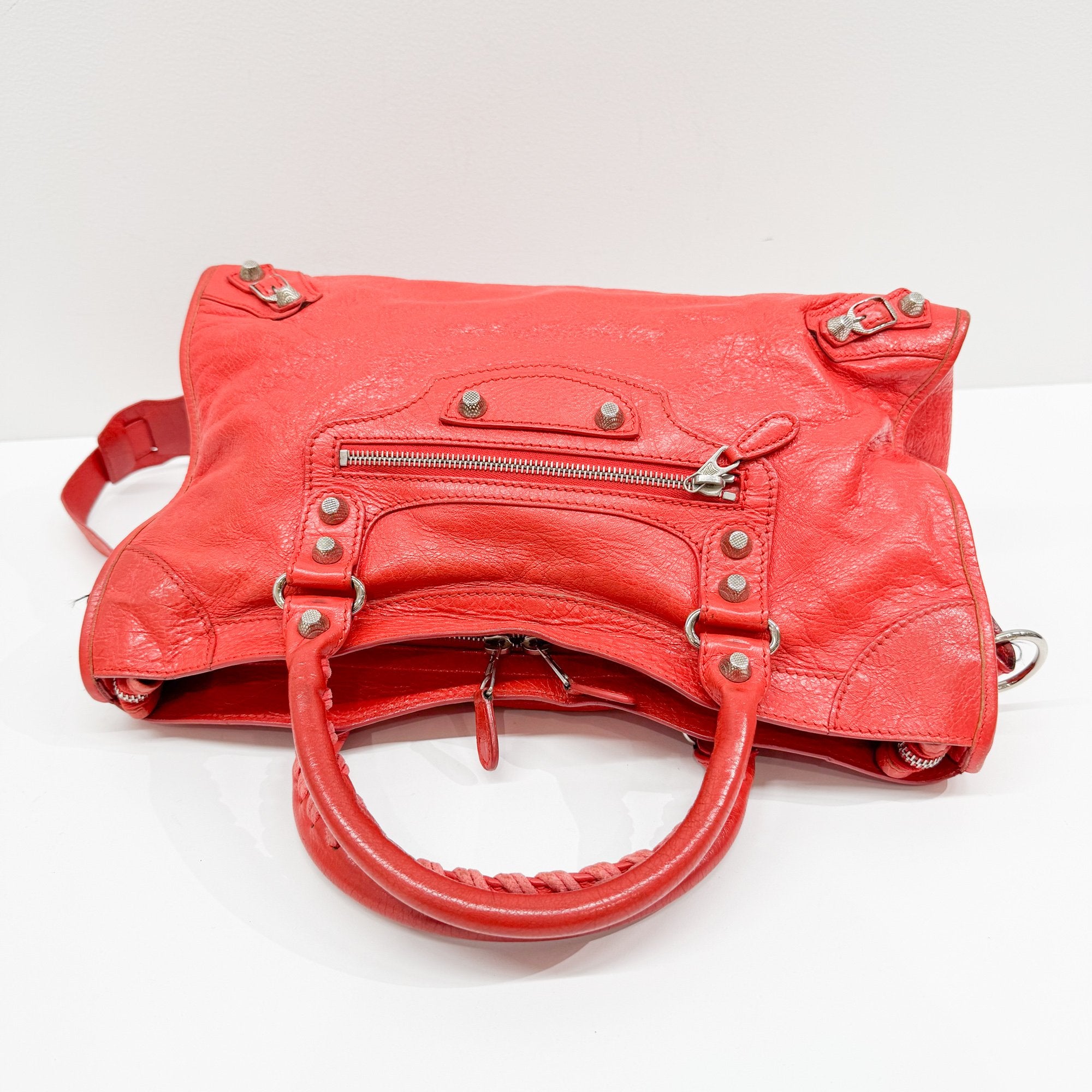 The City  Red Leather Two Way Bag
