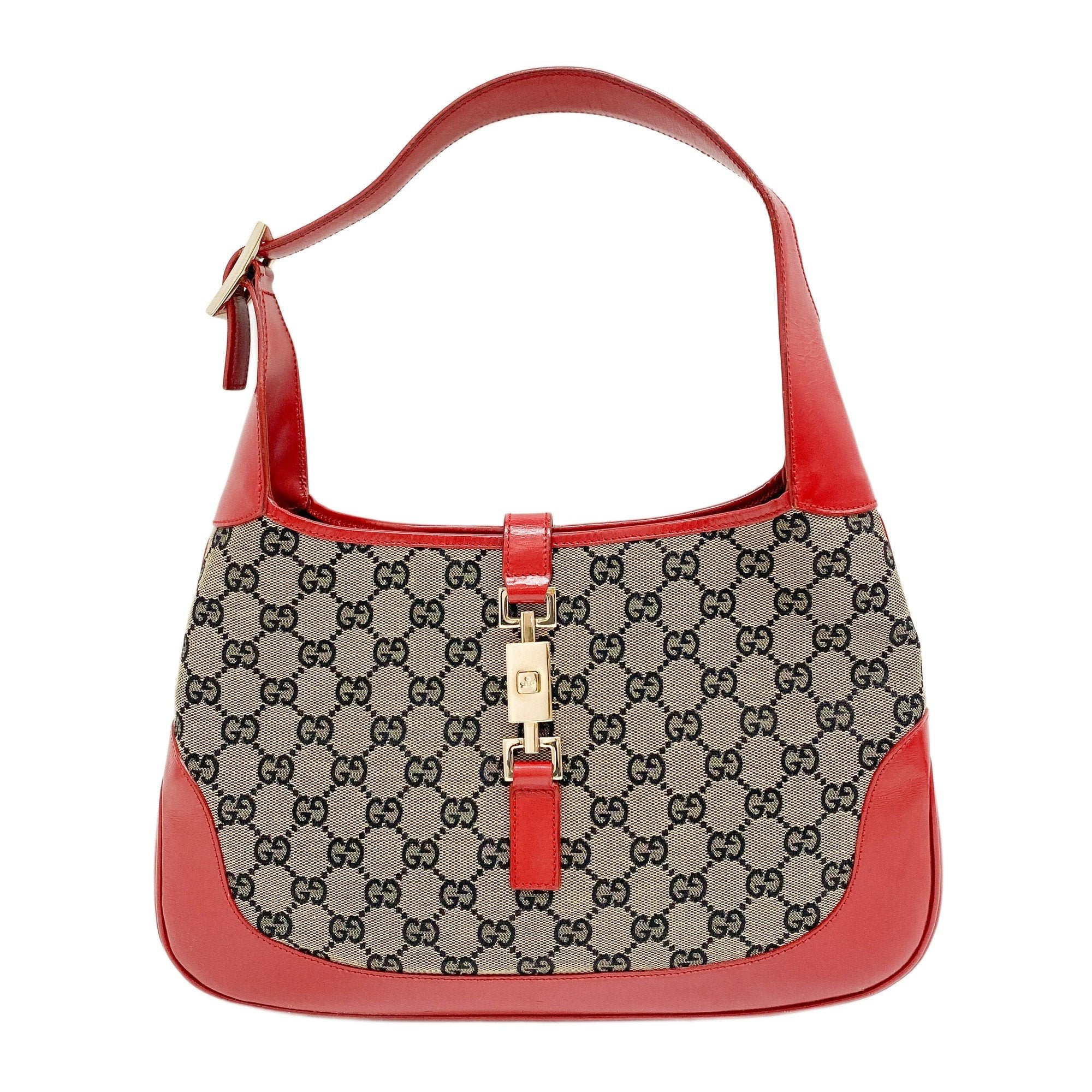 Jackie Red GG Canvas Shoulder Bag