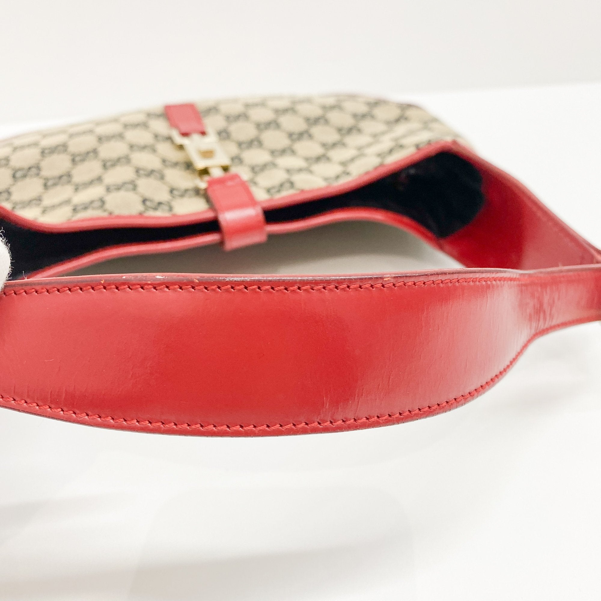 Jackie Red GG Canvas Shoulder Bag