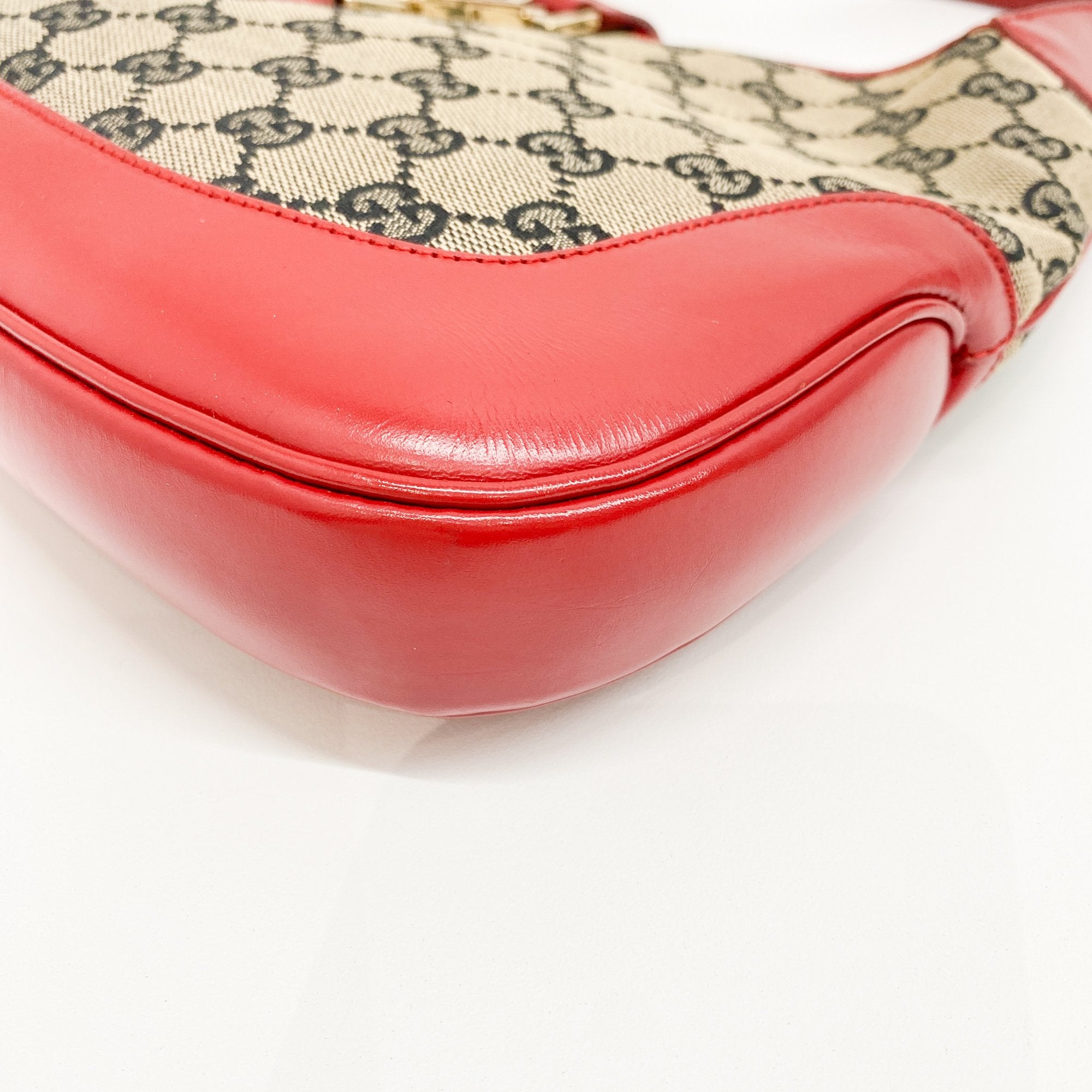 Jackie Red GG Canvas Shoulder Bag
