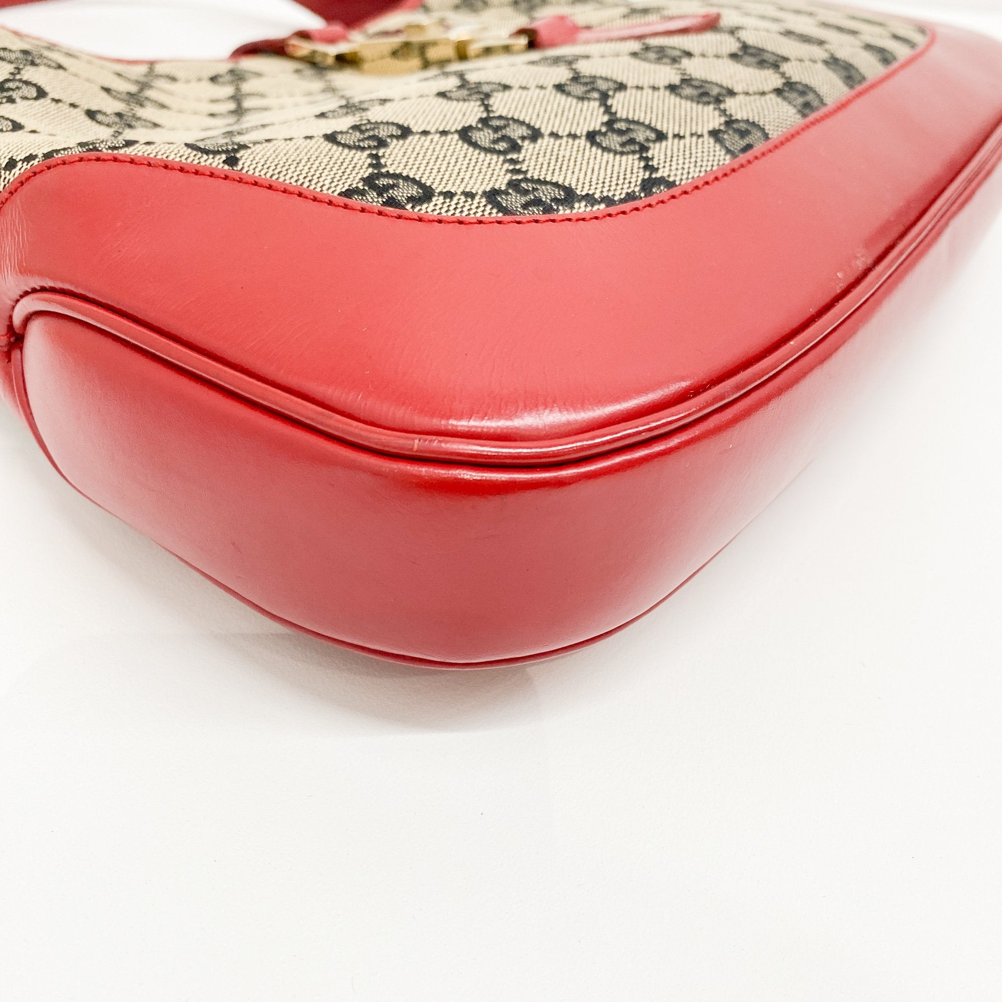 Jackie Red GG Canvas Shoulder Bag