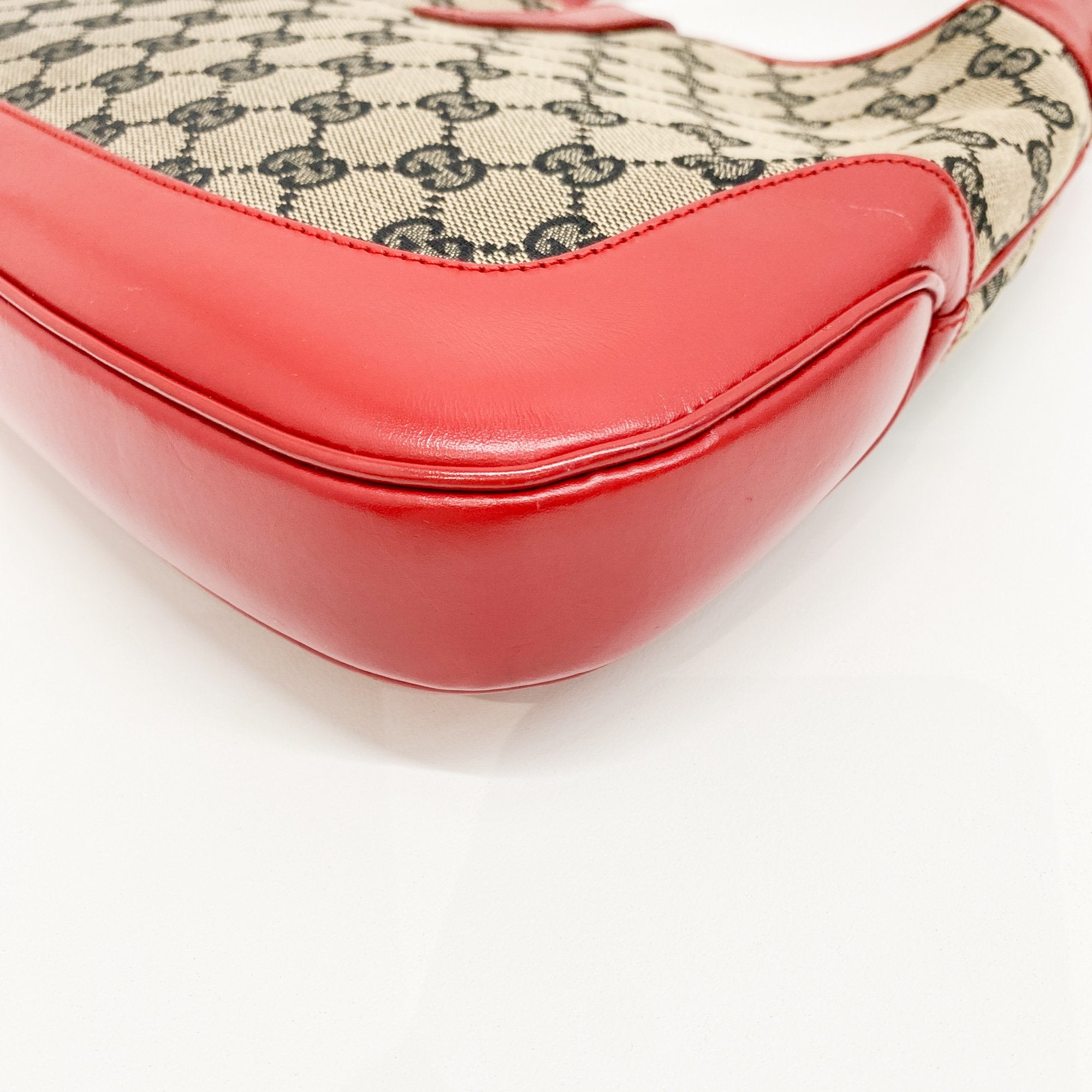 Jackie Red GG Canvas Shoulder Bag