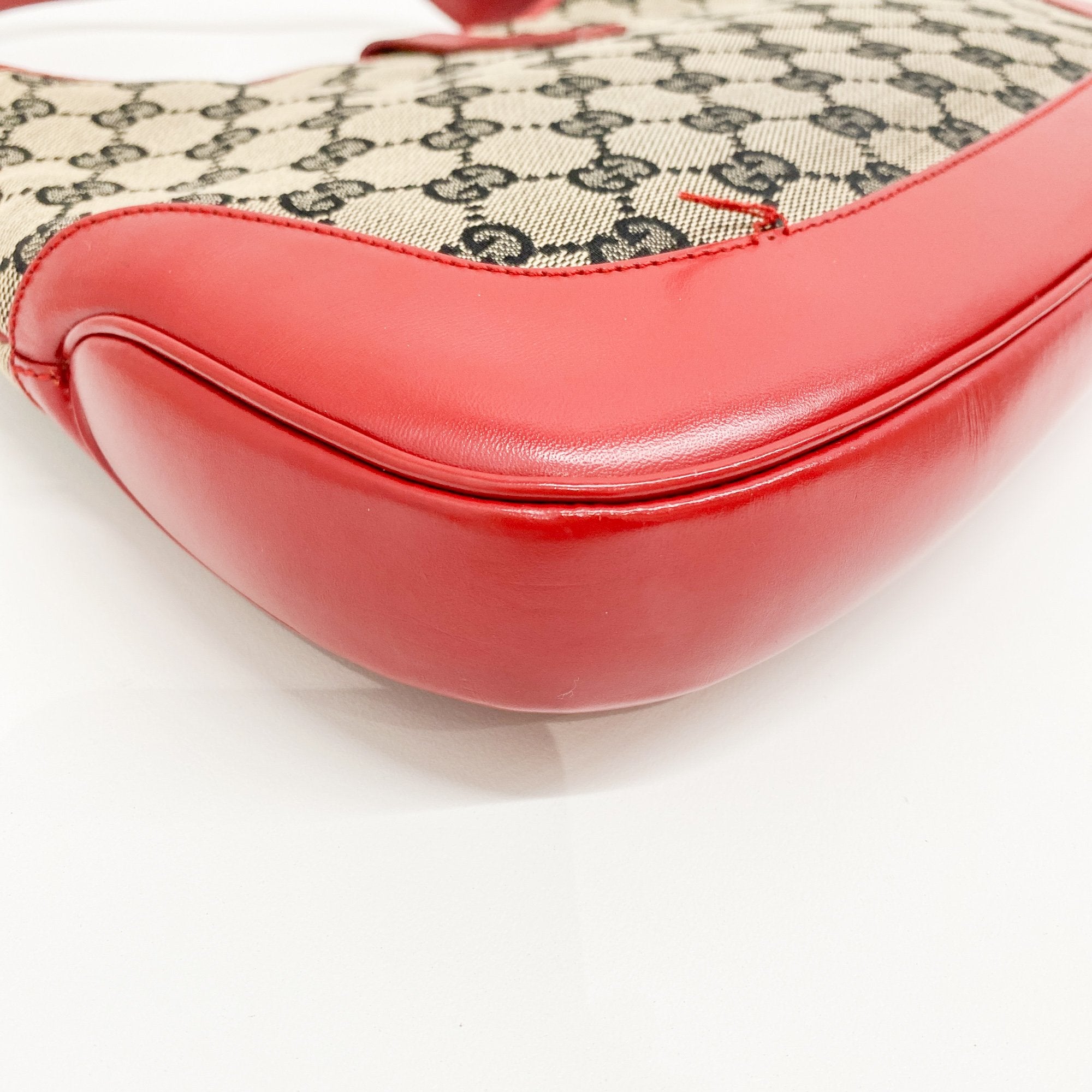 Jackie Red GG Canvas Shoulder Bag