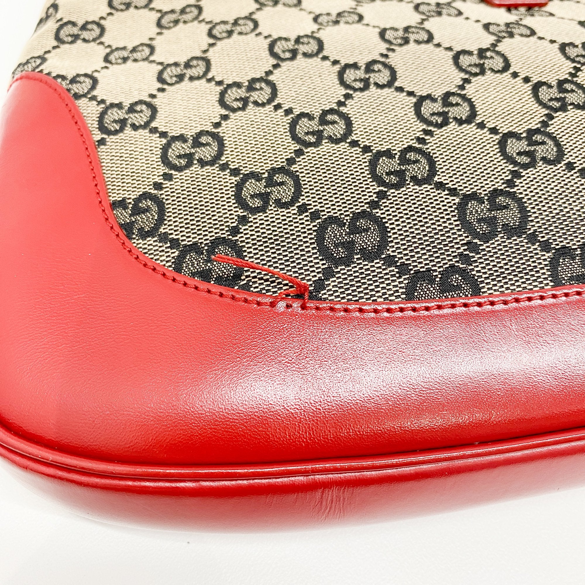 Jackie Red GG Canvas Shoulder Bag