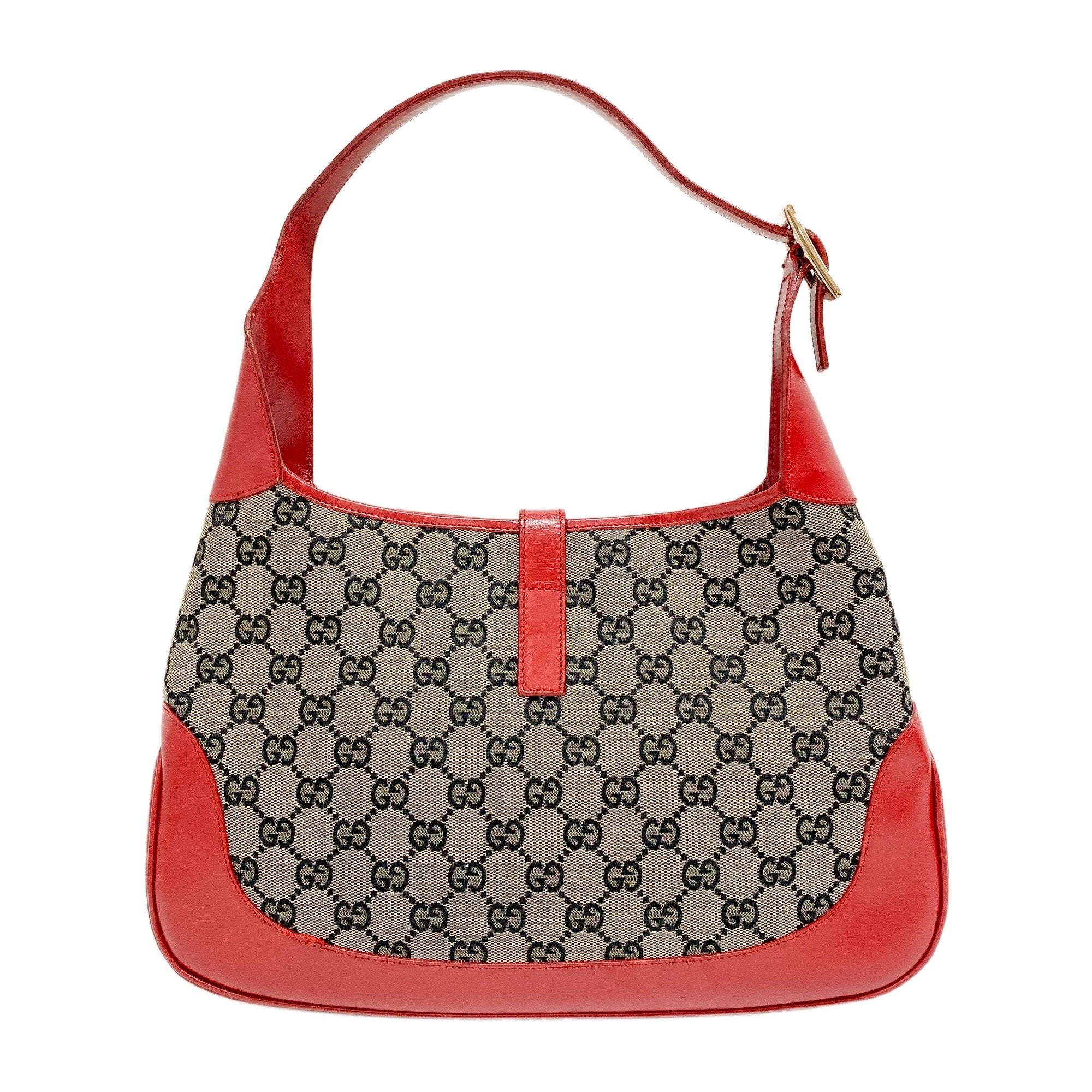 Jackie Red GG Canvas Shoulder Bag