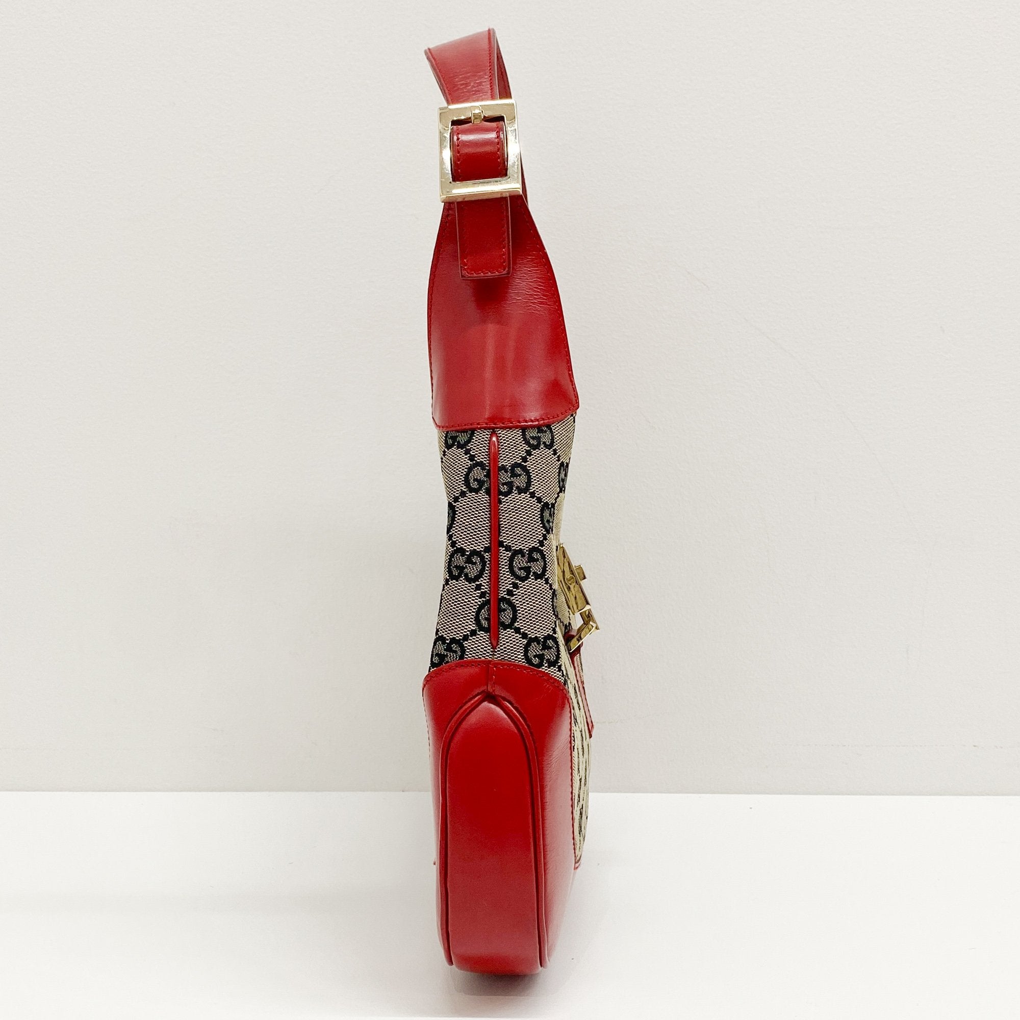 Jackie Red GG Canvas Shoulder Bag