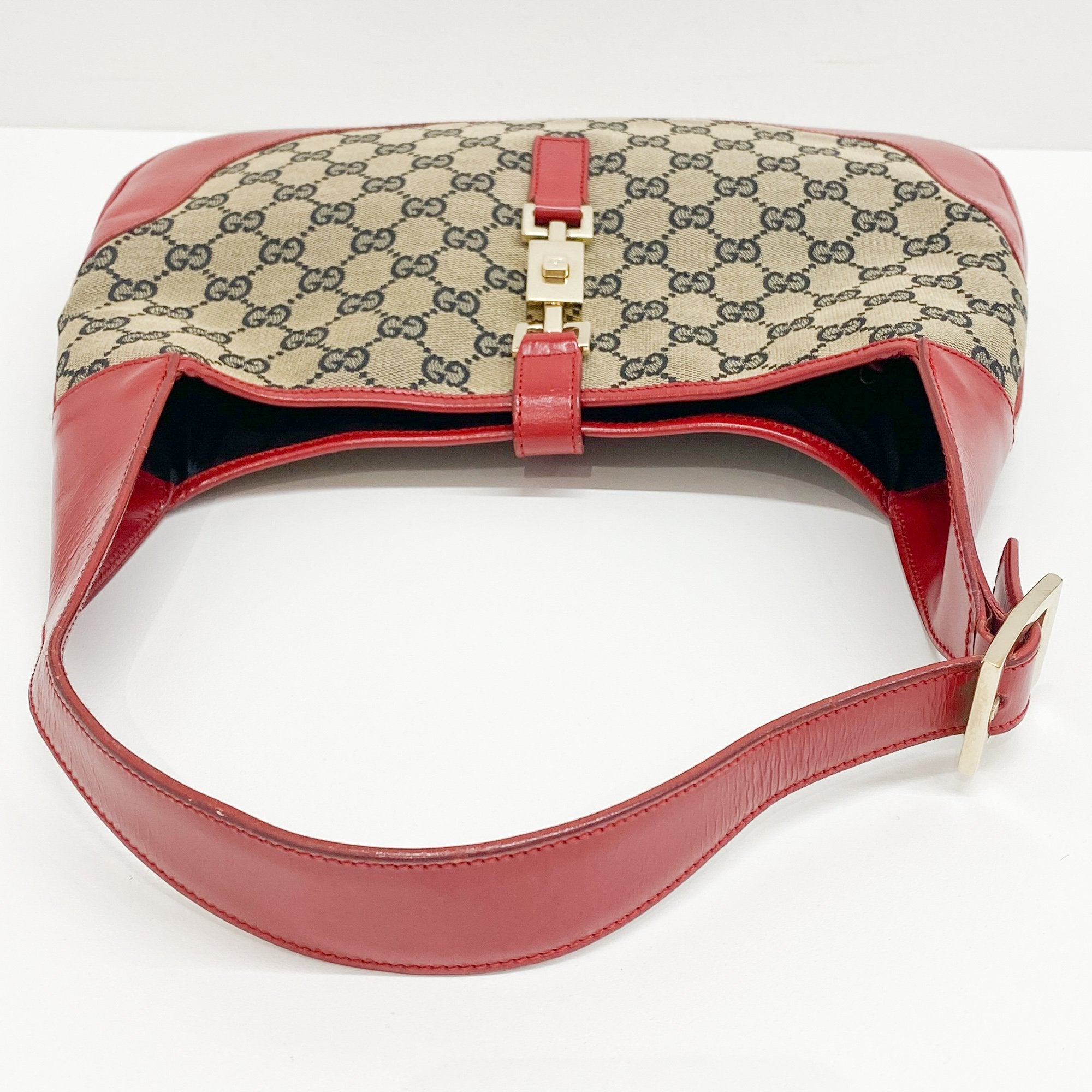 Jackie Red GG Canvas Shoulder Bag