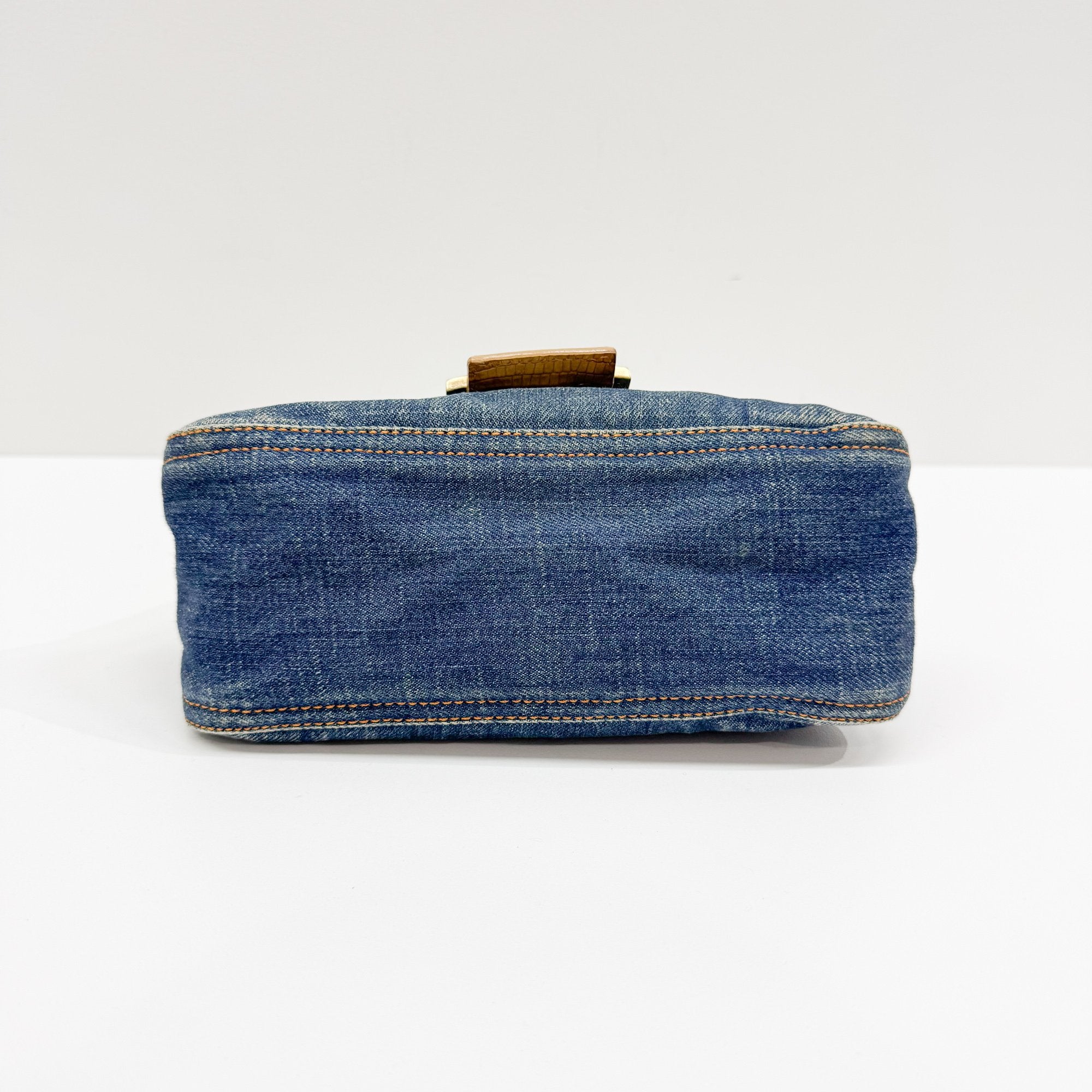 Mini Mamma Baguette Blue Denim Shoulder Bag