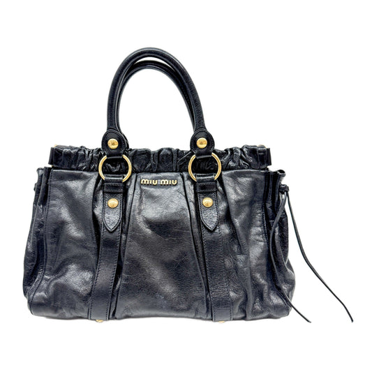 Vitello Black Leather Hand Bag