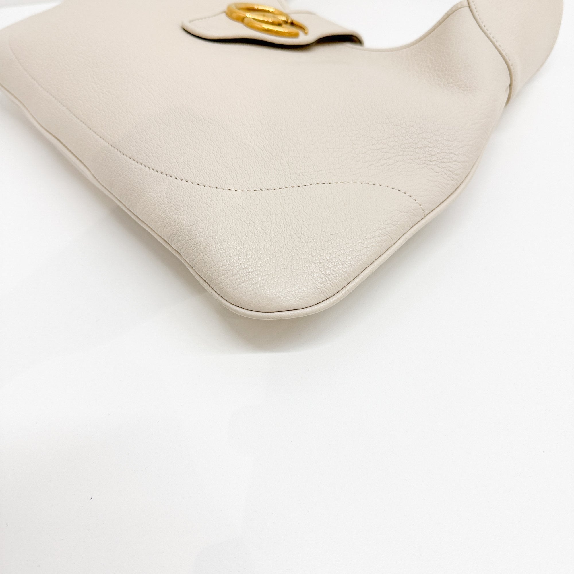 Aphrodite Eggshell White Leather Shoulder Bag