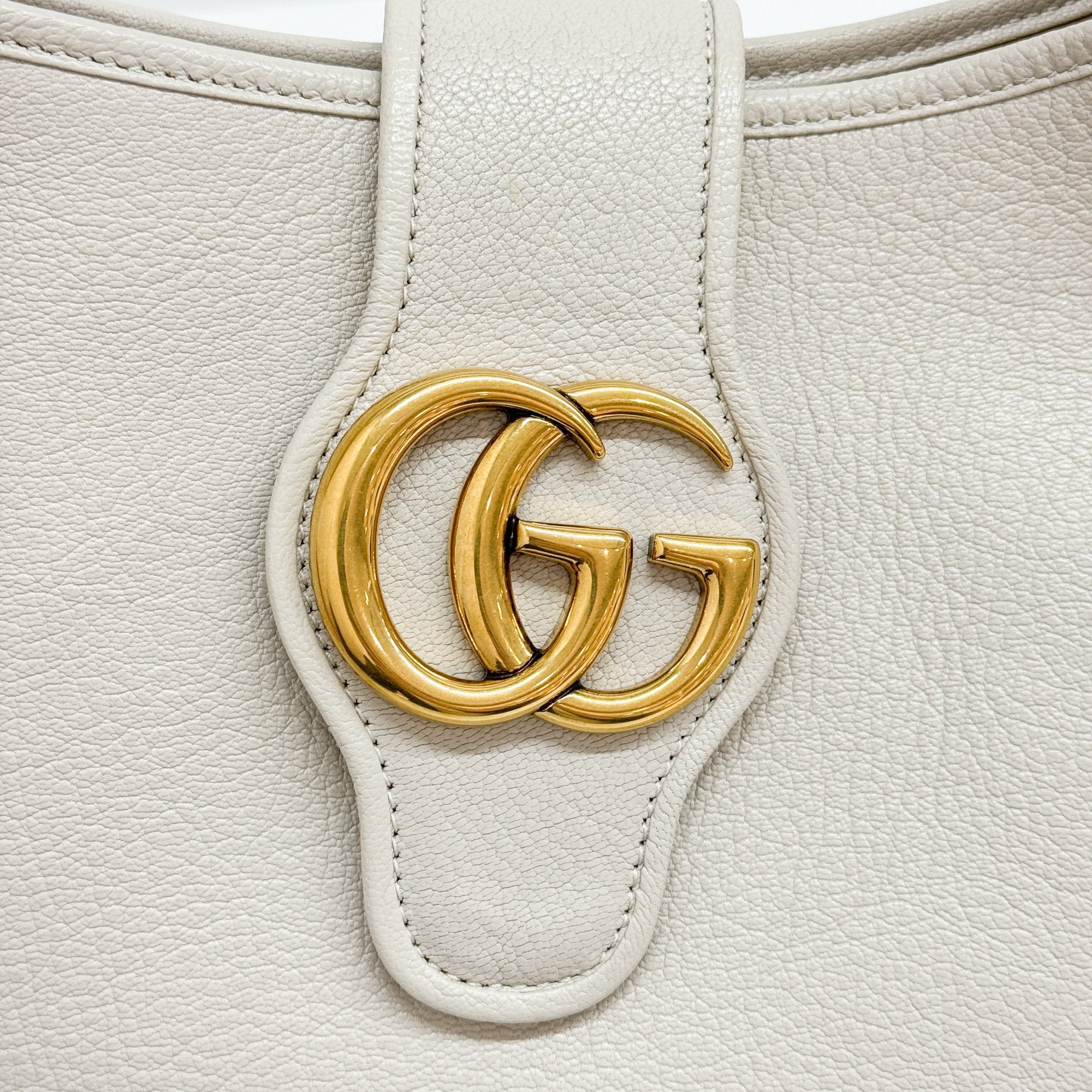 Aphrodite Eggshell White Leather Shoulder Bag