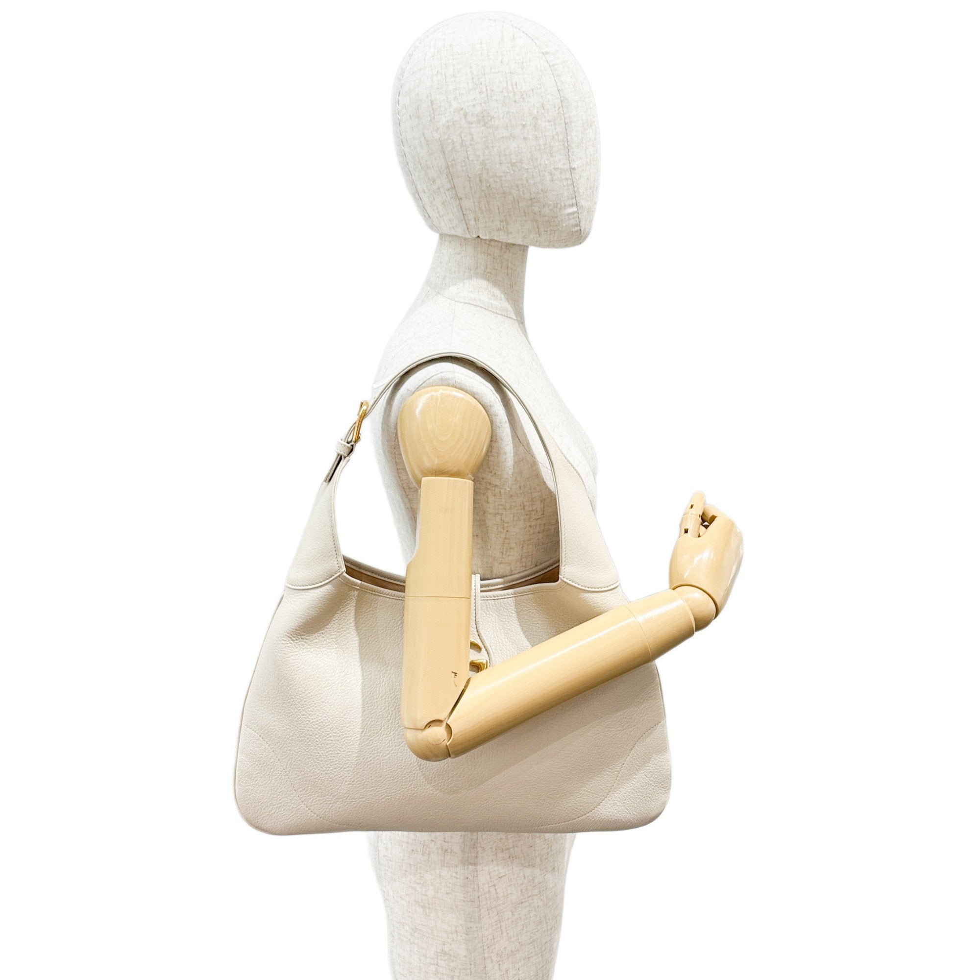 Aphrodite Eggshell White Leather Shoulder Bag