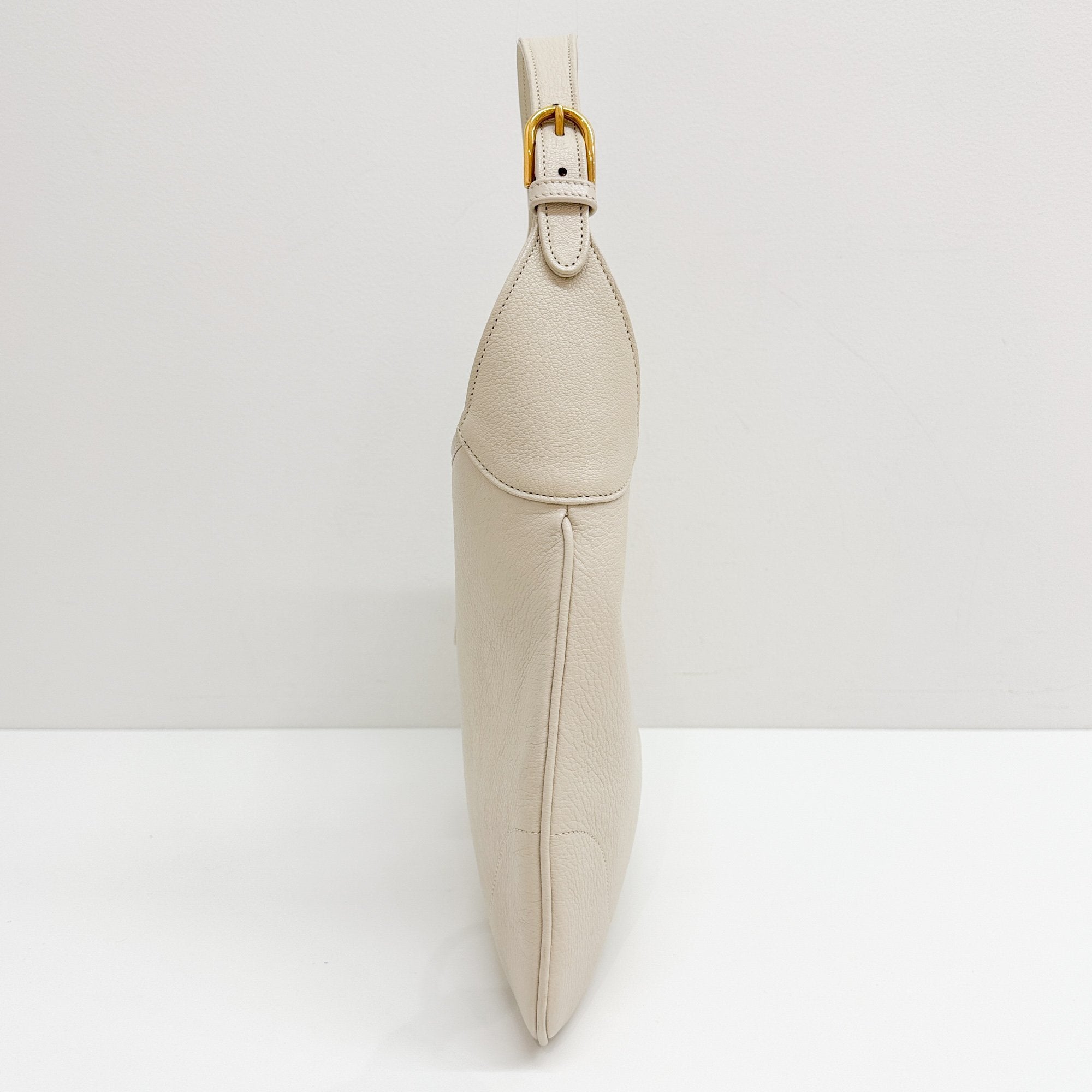 Aphrodite Eggshell White Leather Shoulder Bag