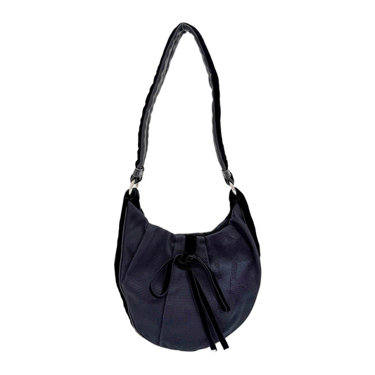 Vintage Black Mesh and Velvet Hobo Bag