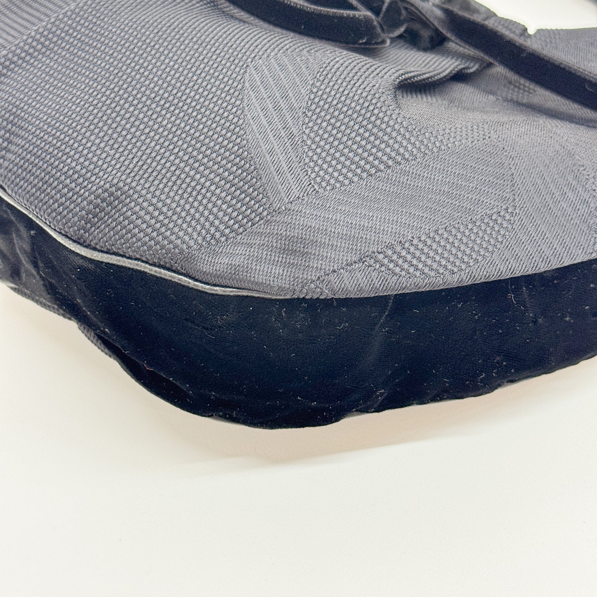 Vintage Black Mesh and Velvet Hobo Bag