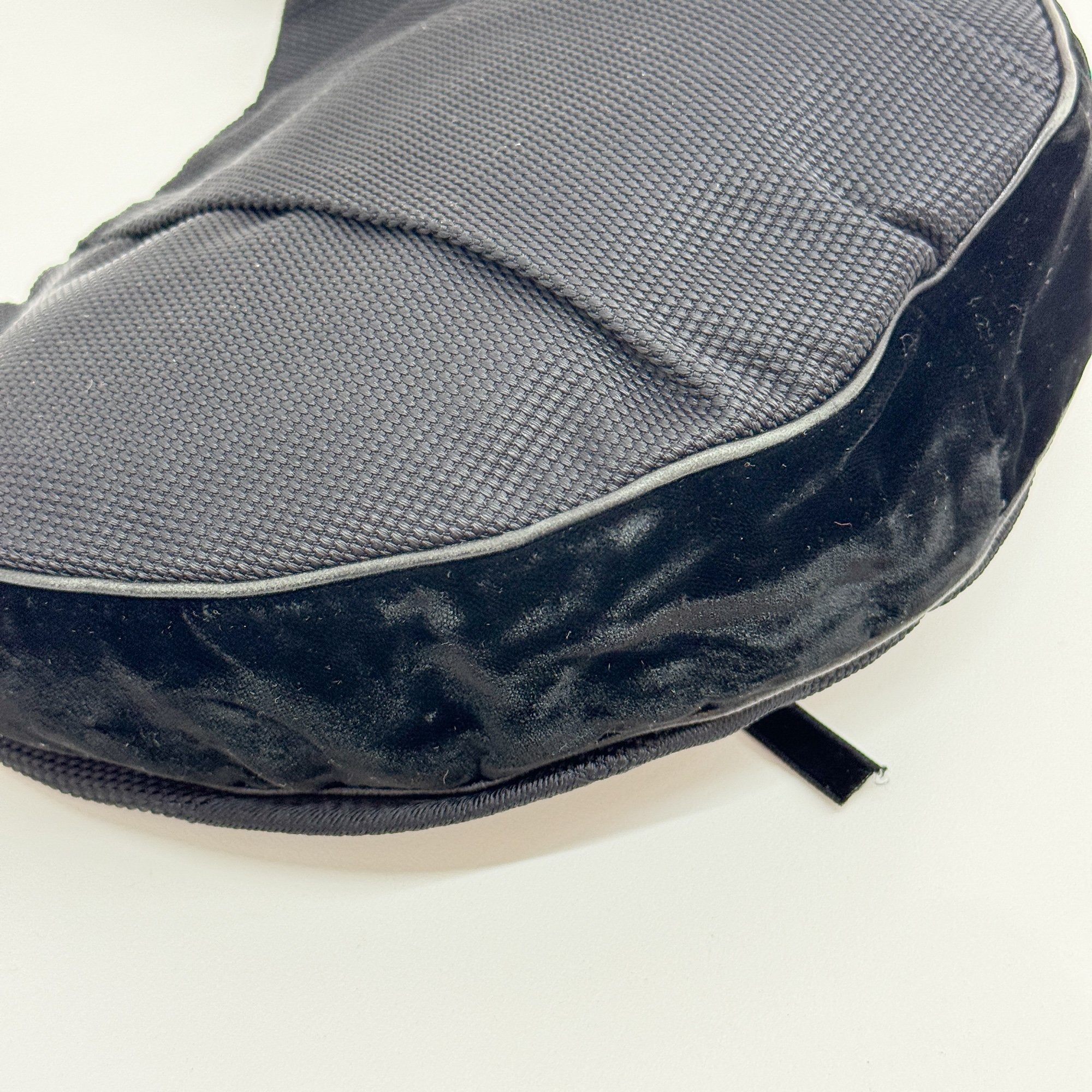 Vintage Black Mesh and Velvet Hobo Bag