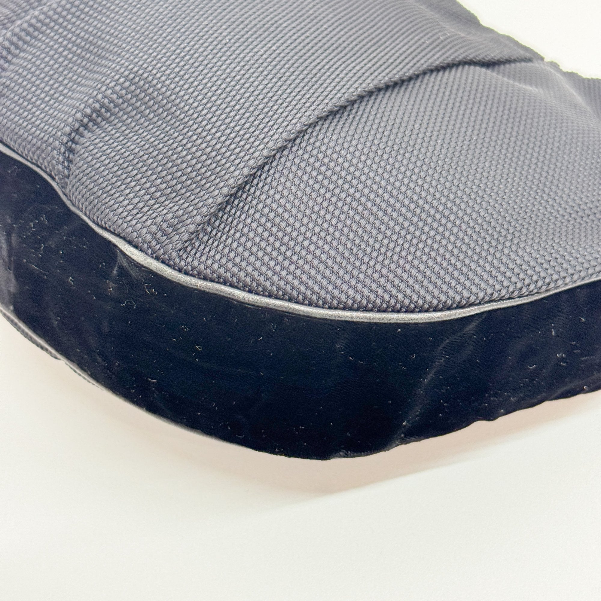 Vintage Black Mesh and Velvet Hobo Bag