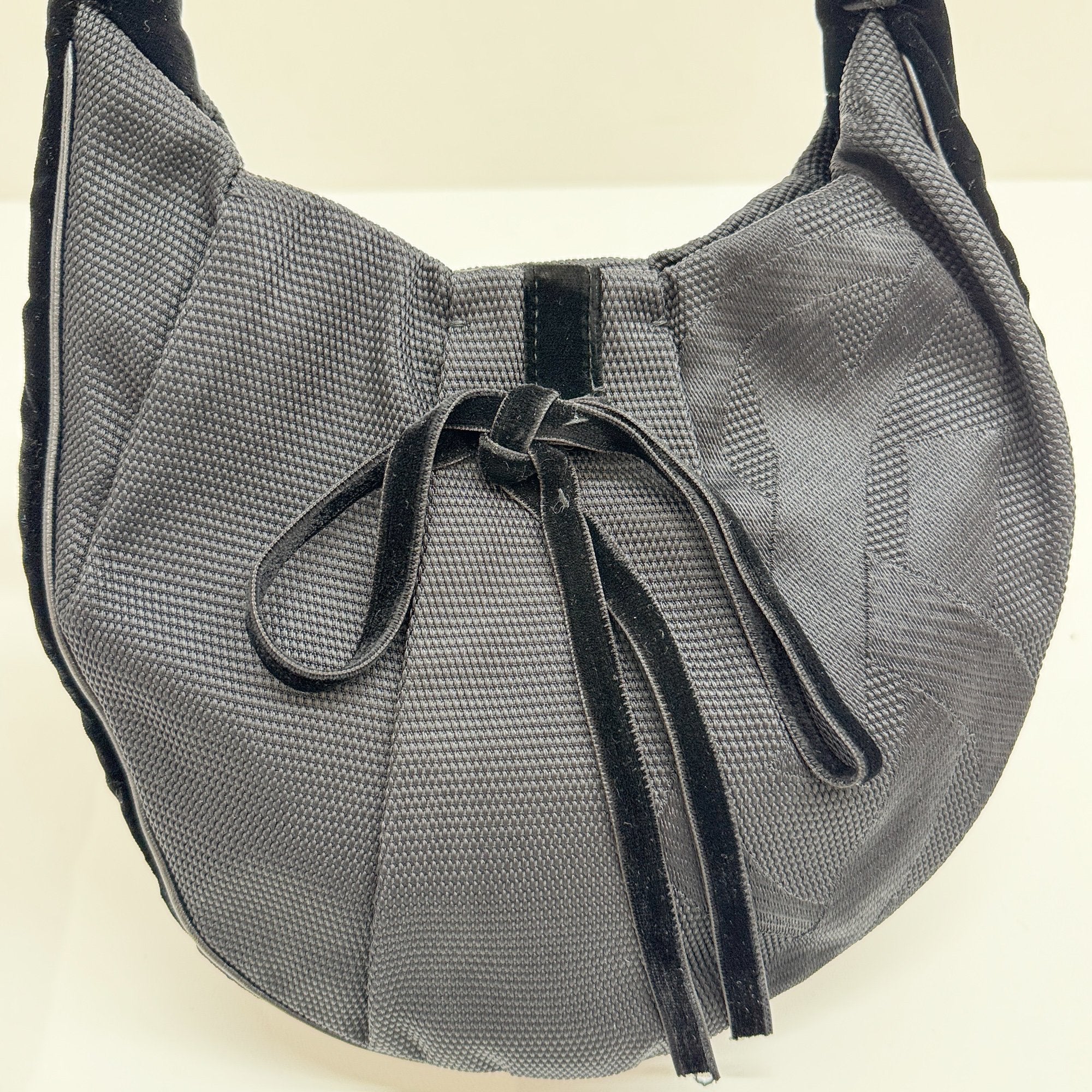 Vintage Black Mesh and Velvet Hobo Bag