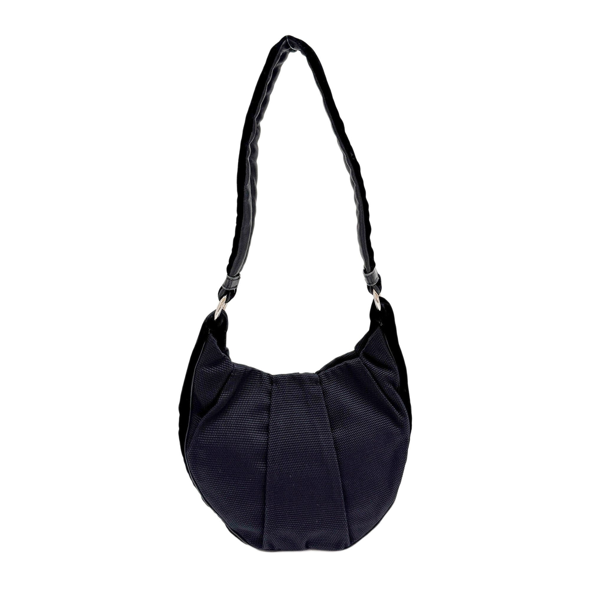 Vintage Black Mesh and Velvet Hobo Bag