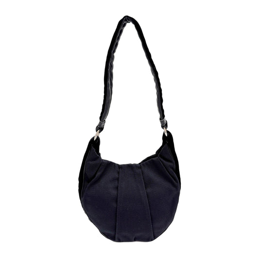 Vintage Black Mesh and Velvet Hobo Bag