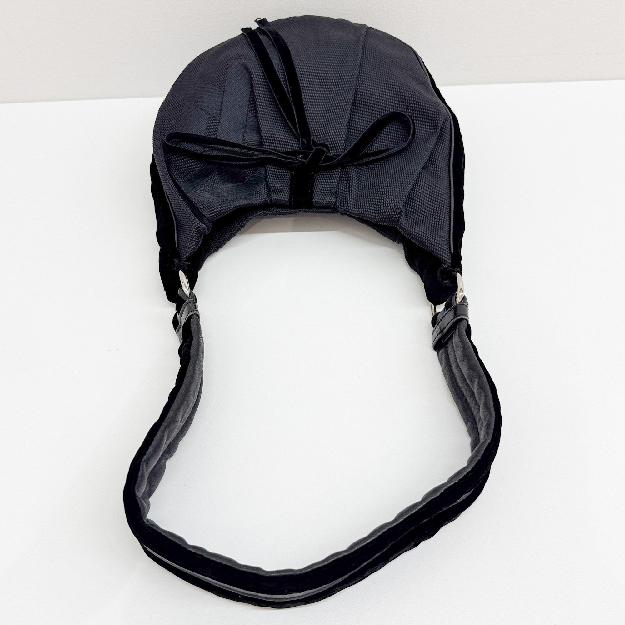 Vintage Black Mesh and Velvet Hobo Bag