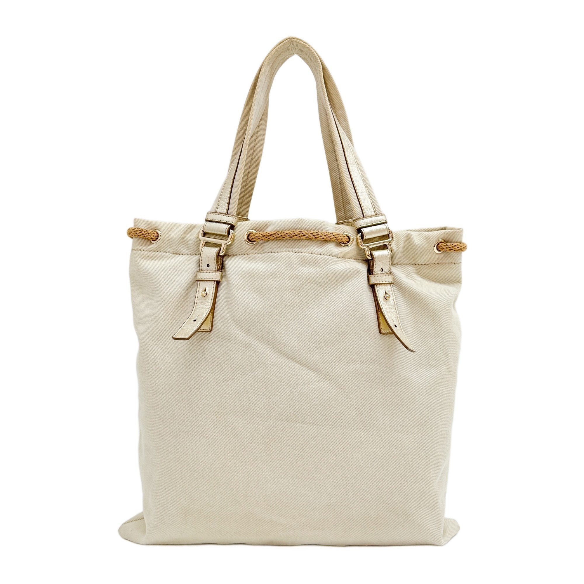 Kahala Eggshell White Cotton Tote Bag