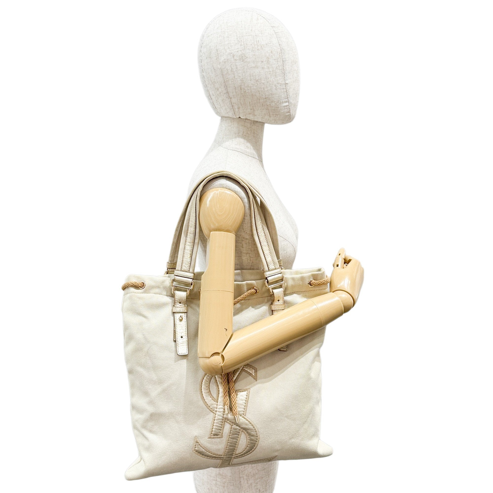 Kahala Eggshell White Cotton Tote Bag