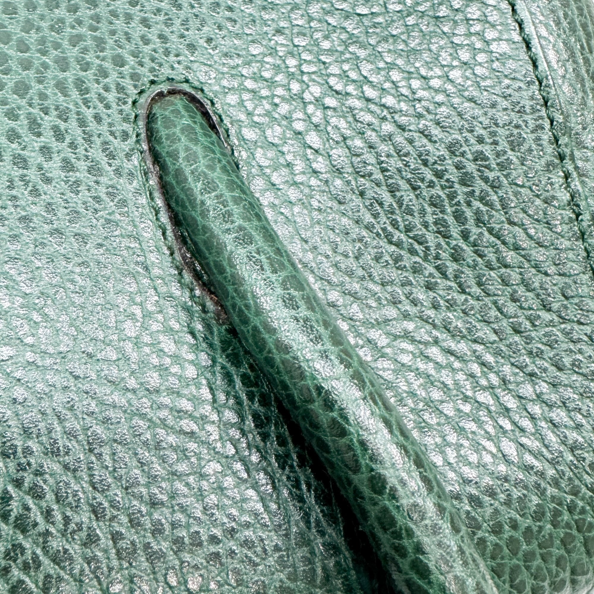 Must Line Green Leather Hand Bag