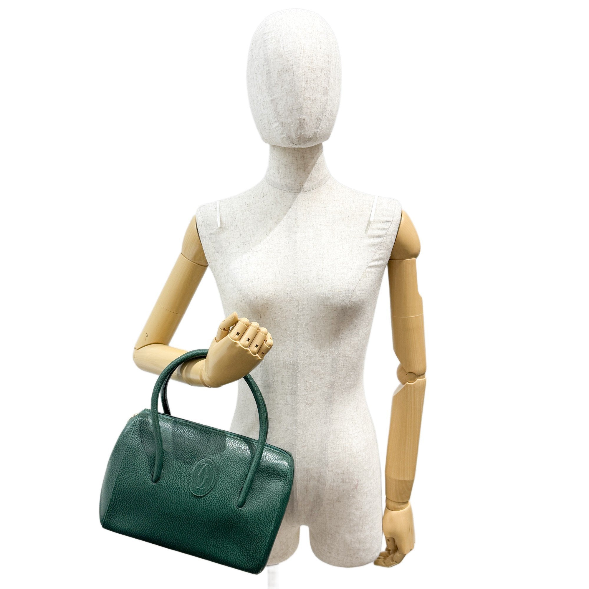 Must Line Green Leather Hand Bag