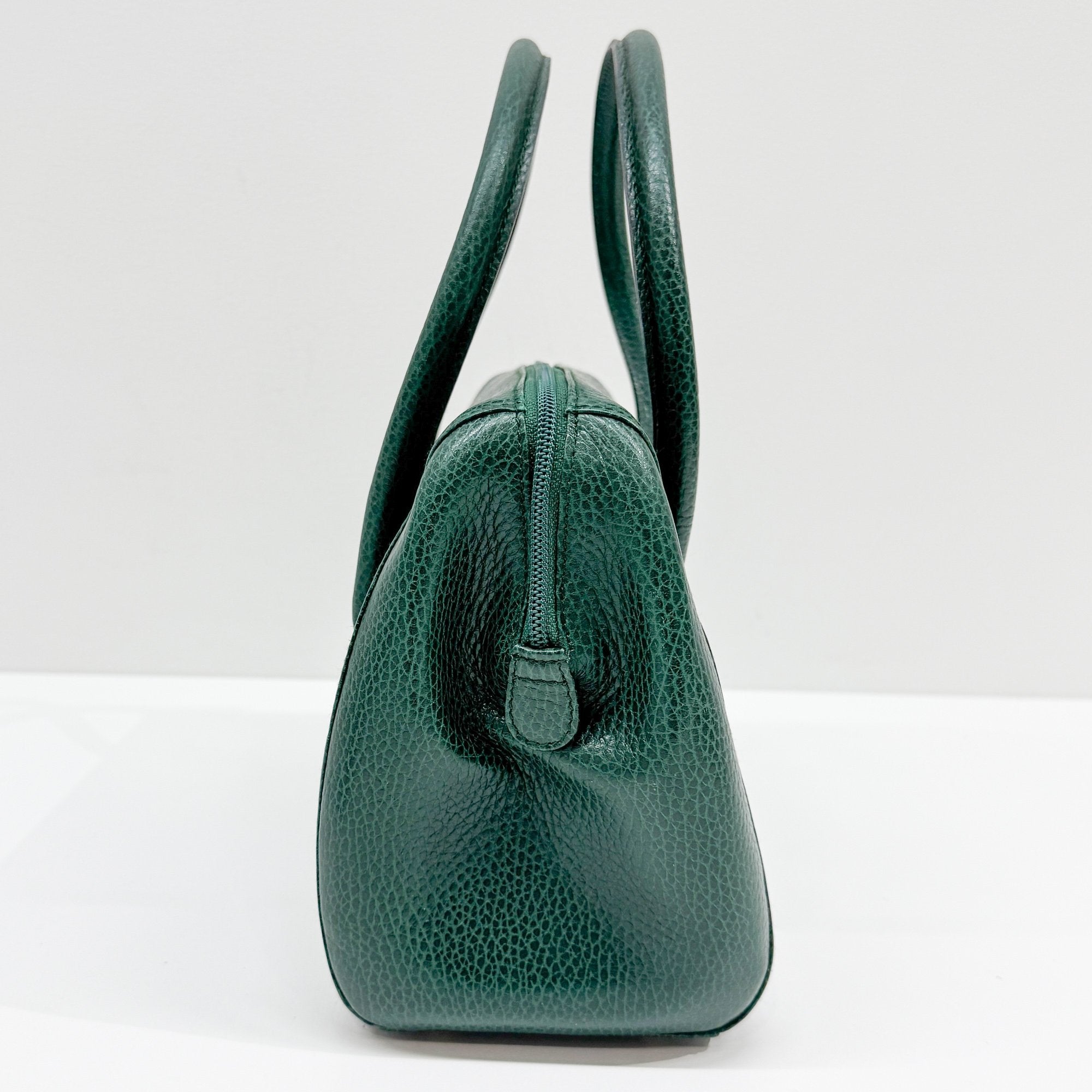Must Line Green Leather Hand Bag
