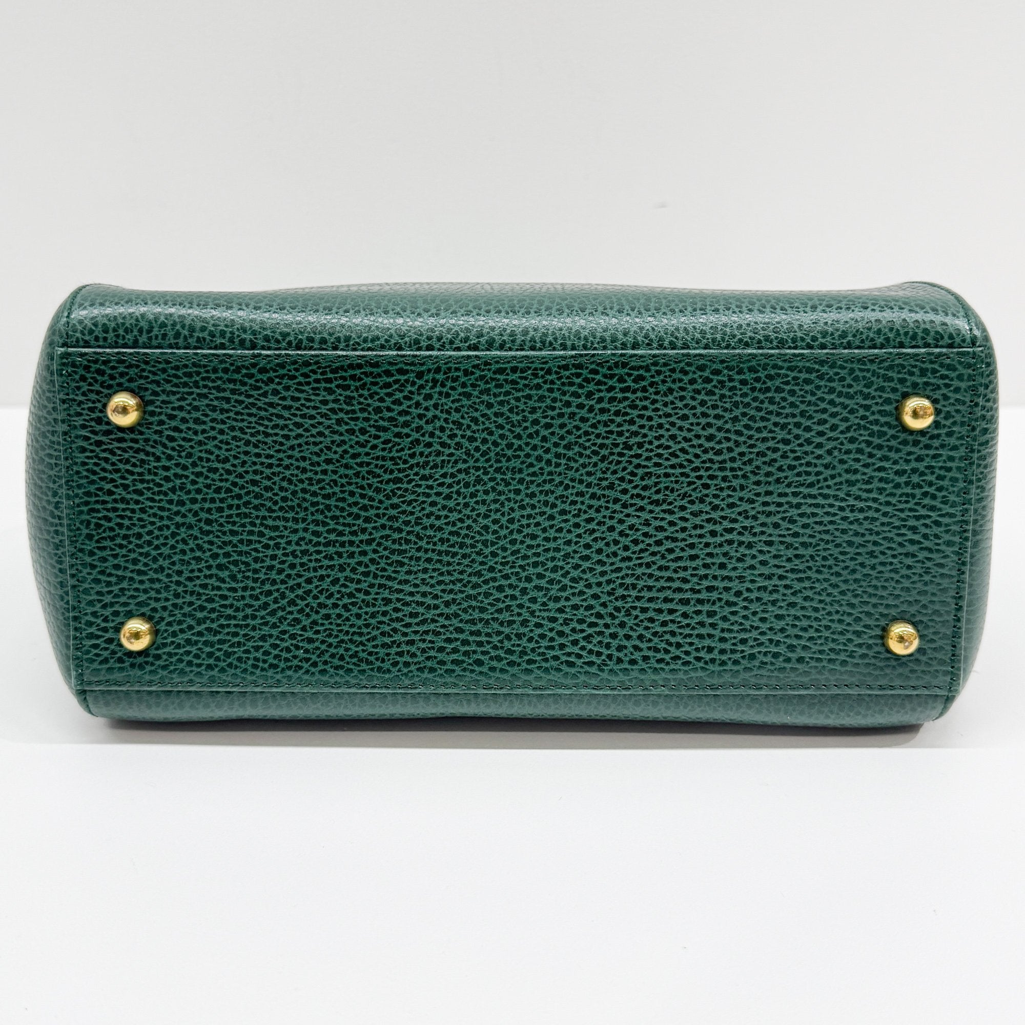 Must Line Green Leather Hand Bag