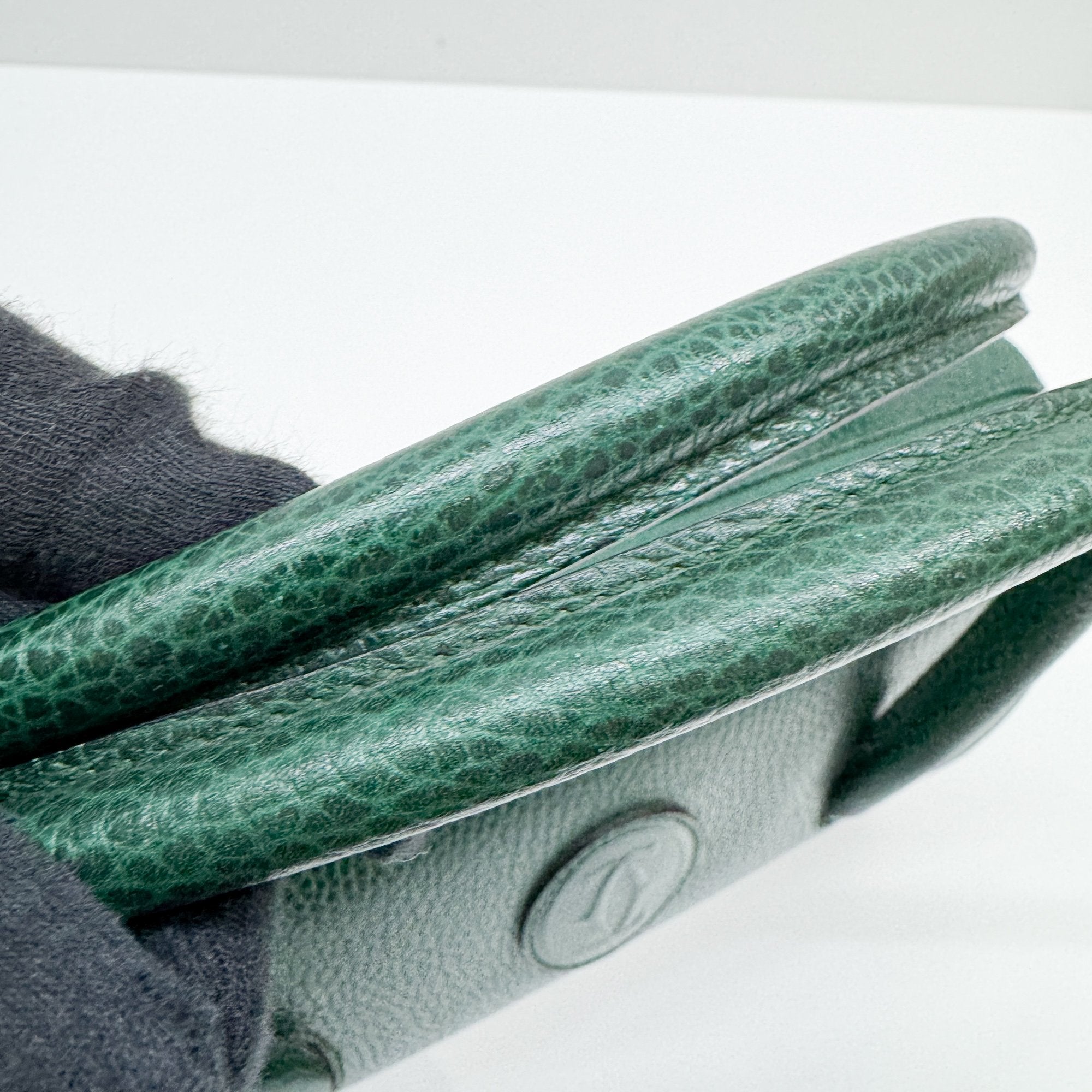 Must Line Green Leather Hand Bag