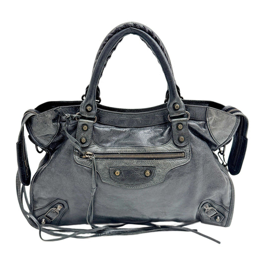 The City Black Leather Two-way Bag