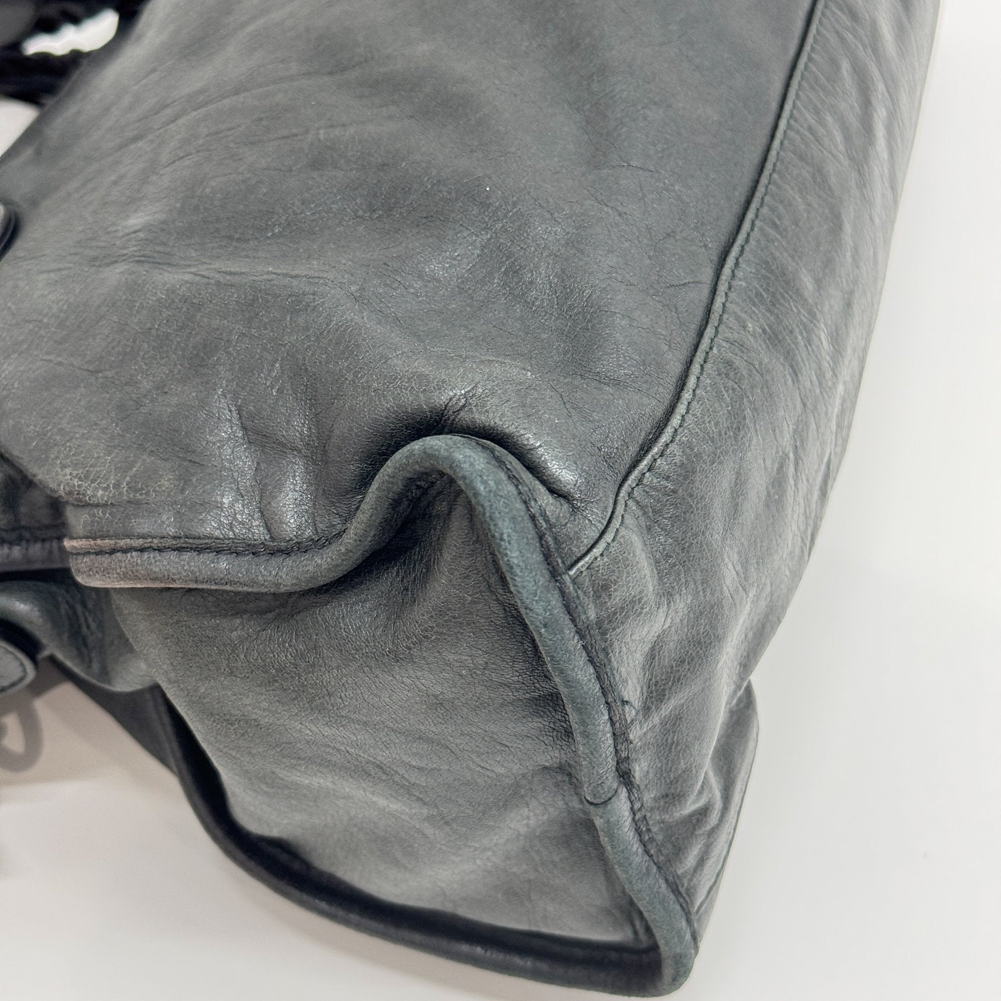 The City Black Leather Two-way Bag