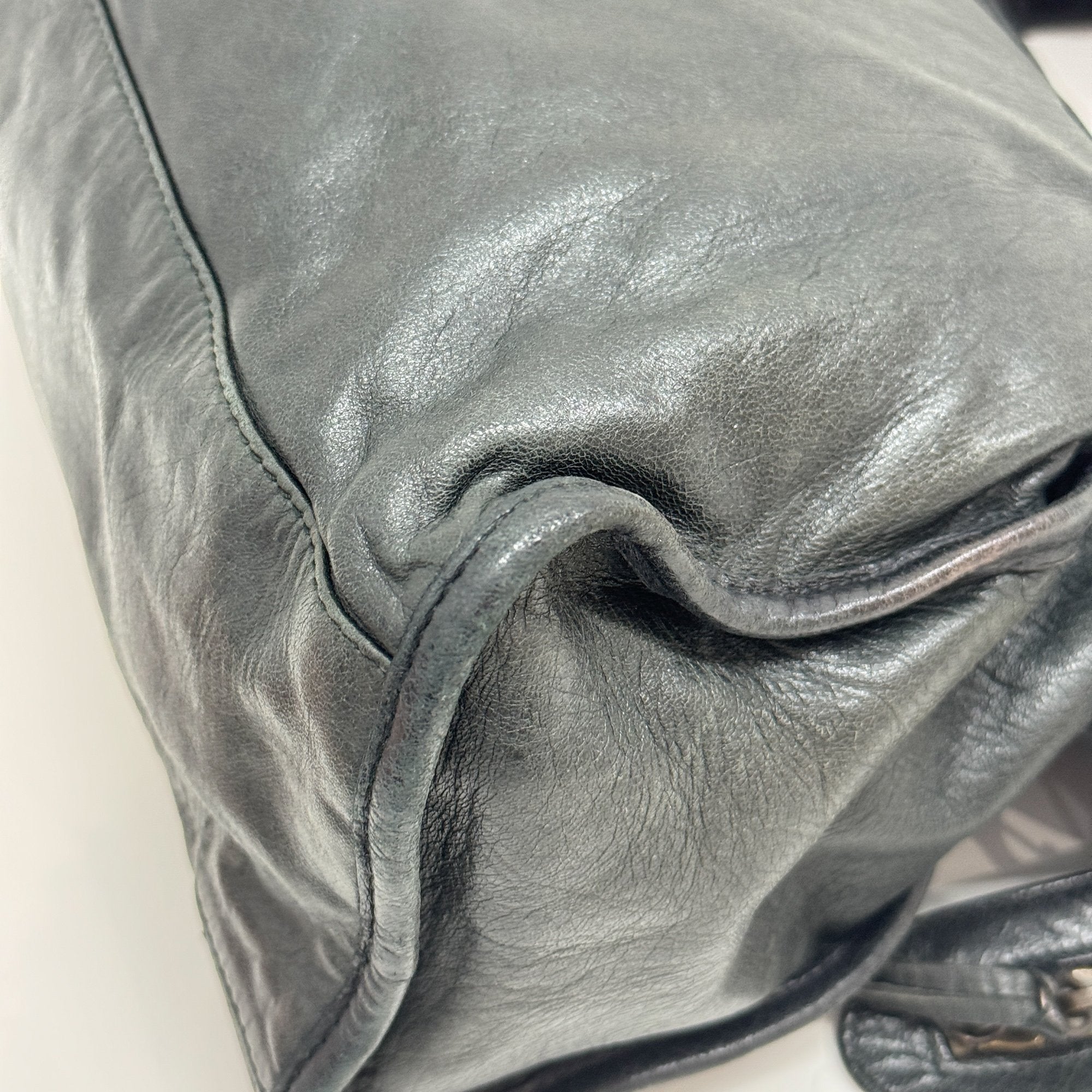 The City Black Leather Two-way Bag