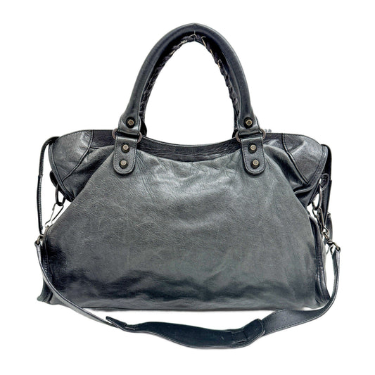 The City Black Leather Two-way Bag