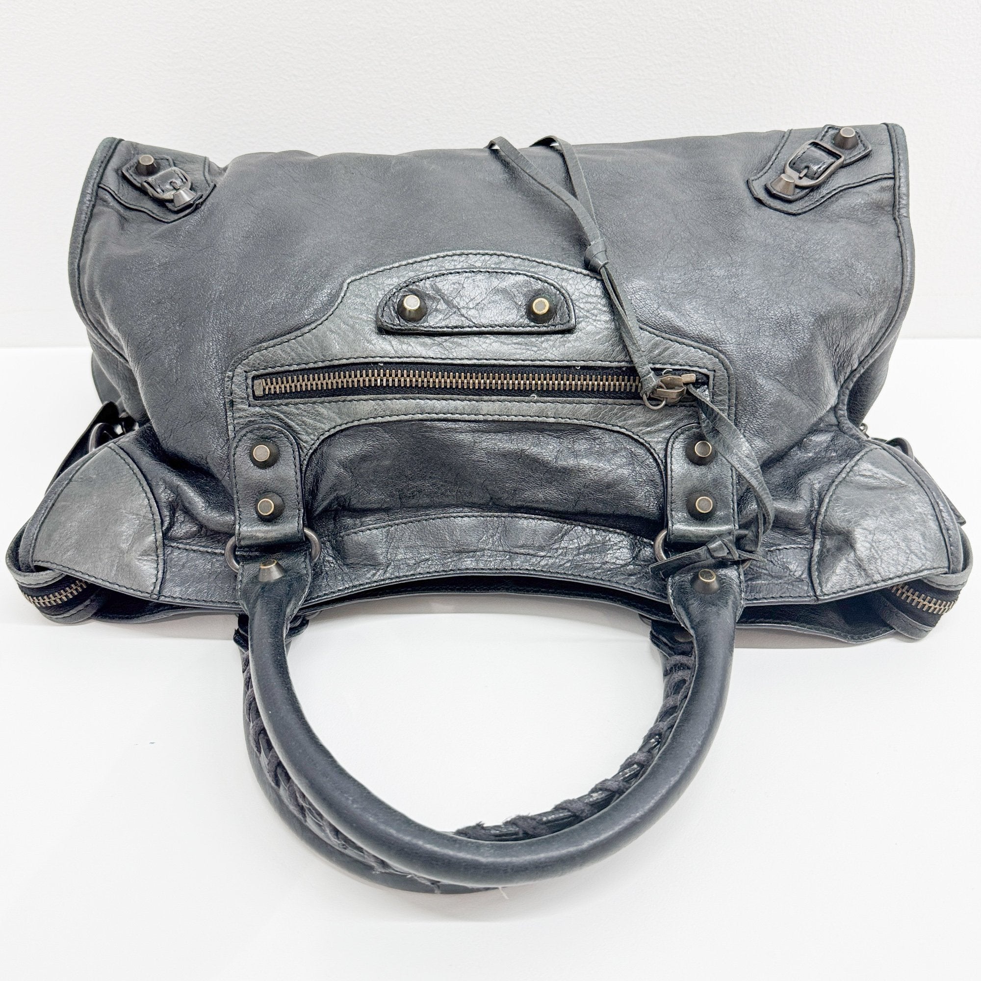The City Black Leather Two-way Bag