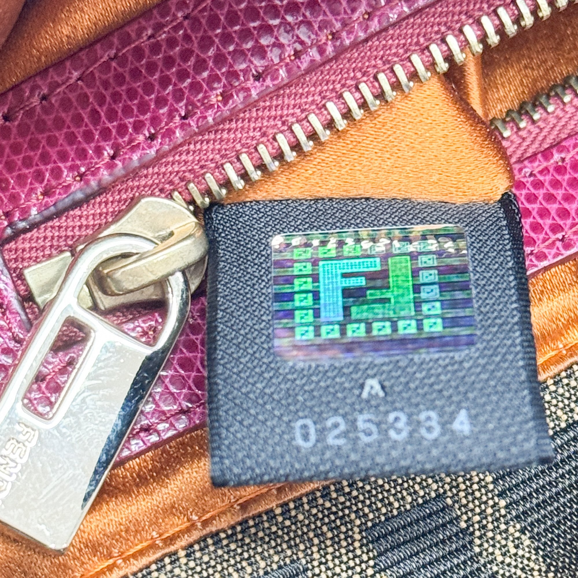 Baguette Beads Brown Zucca Canvas Shoulder Bag