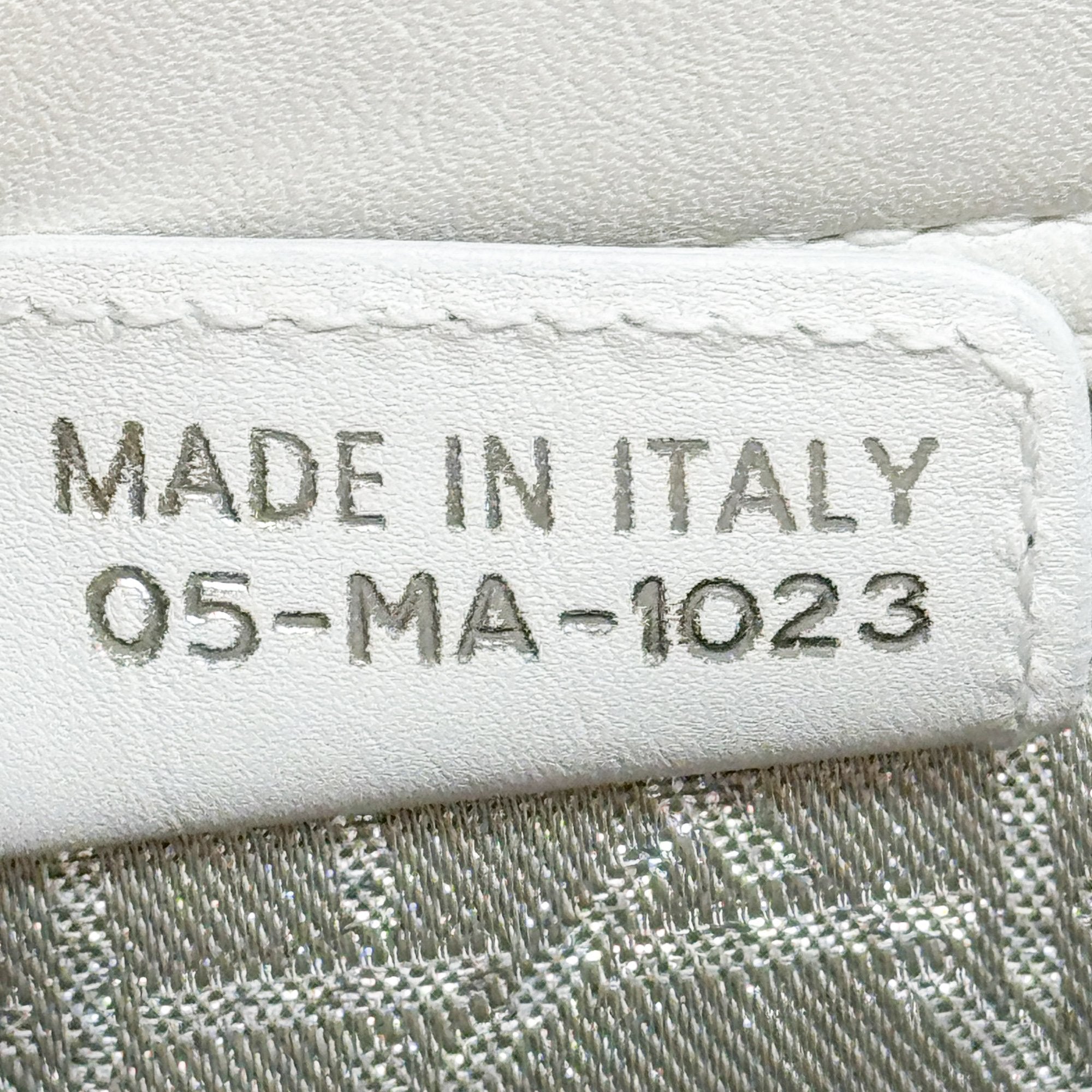 Limited Edition Lady Dior East West Studded White Leather Hand Bag