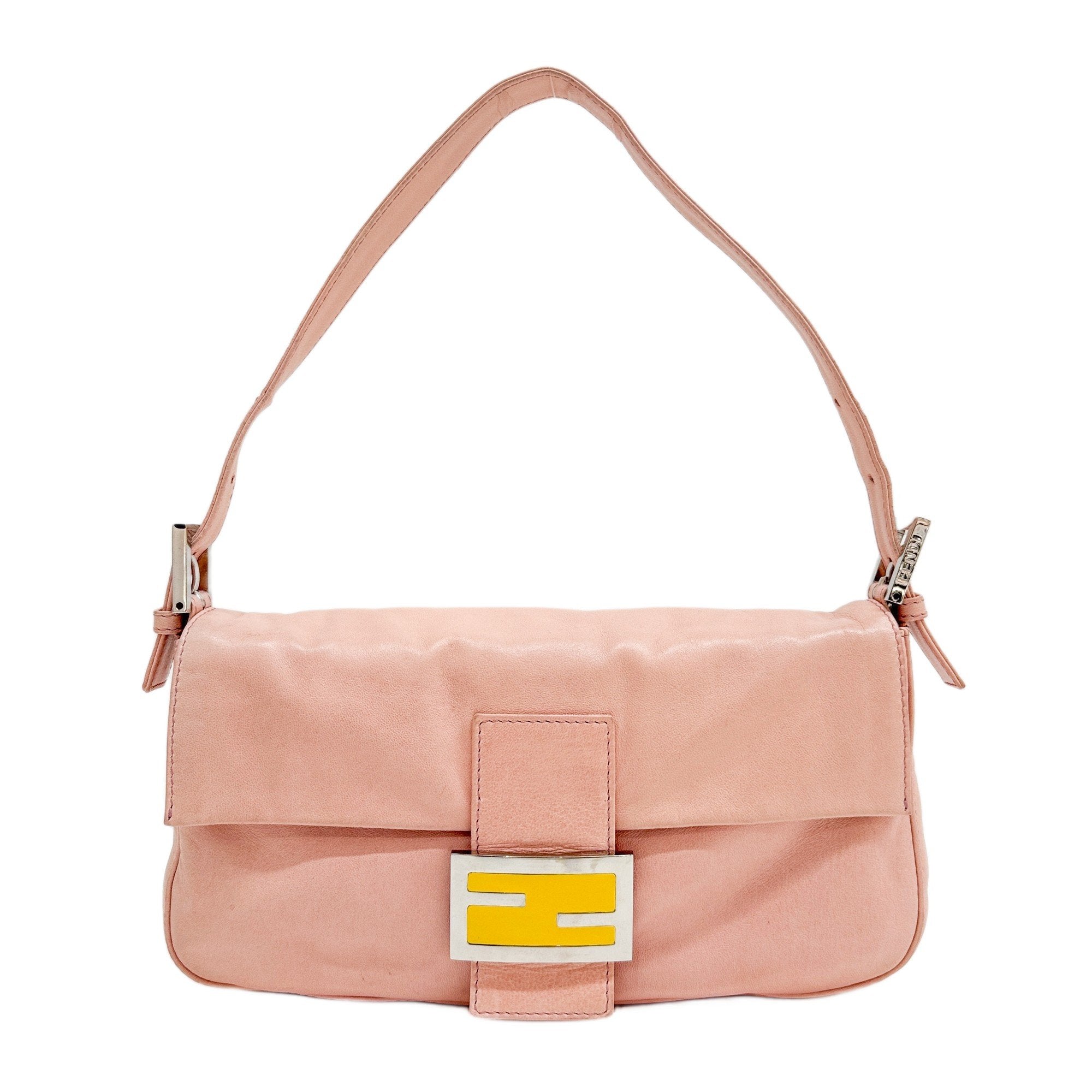 Baguette Pink Leather Shoulder Bag