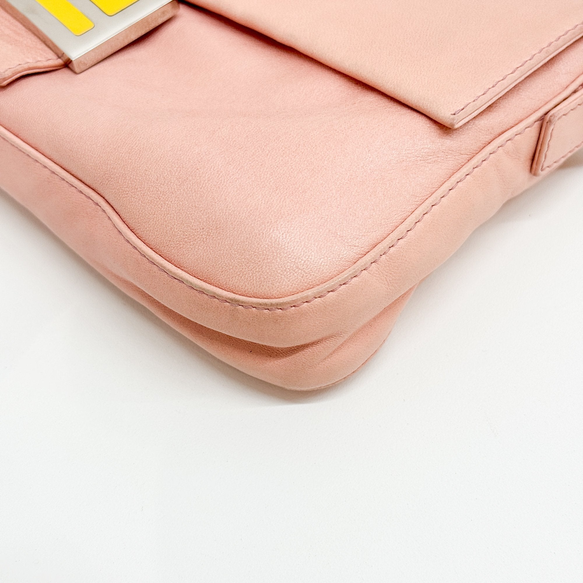 Baguette Pink Leather Shoulder Bag
